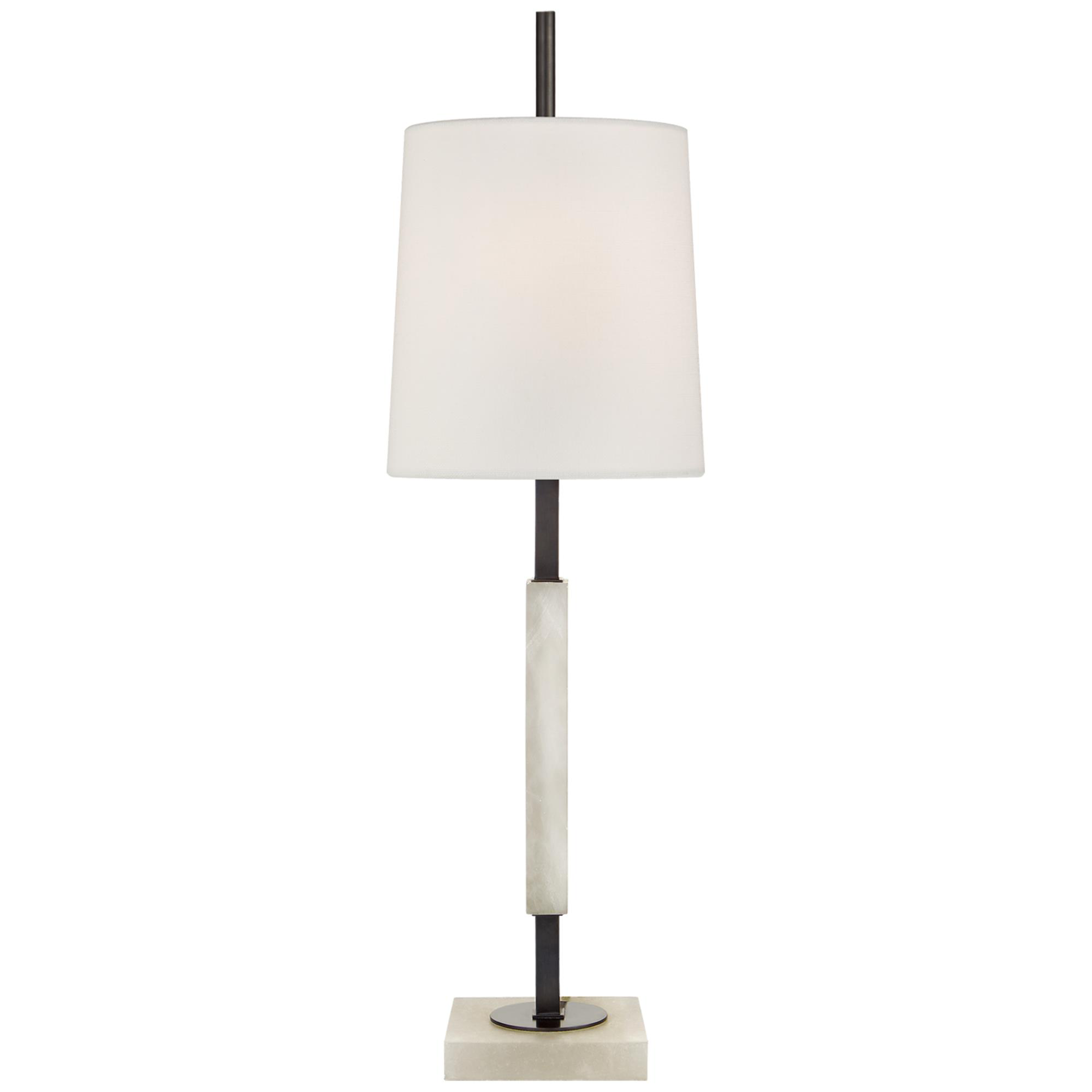 Shown in Bronze finish and Linen shade