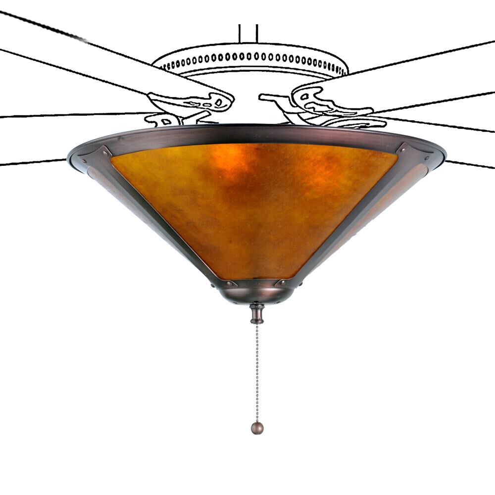 Van Erp Amber Mica 3 Light Fan Light Kit by Meyda Lighting