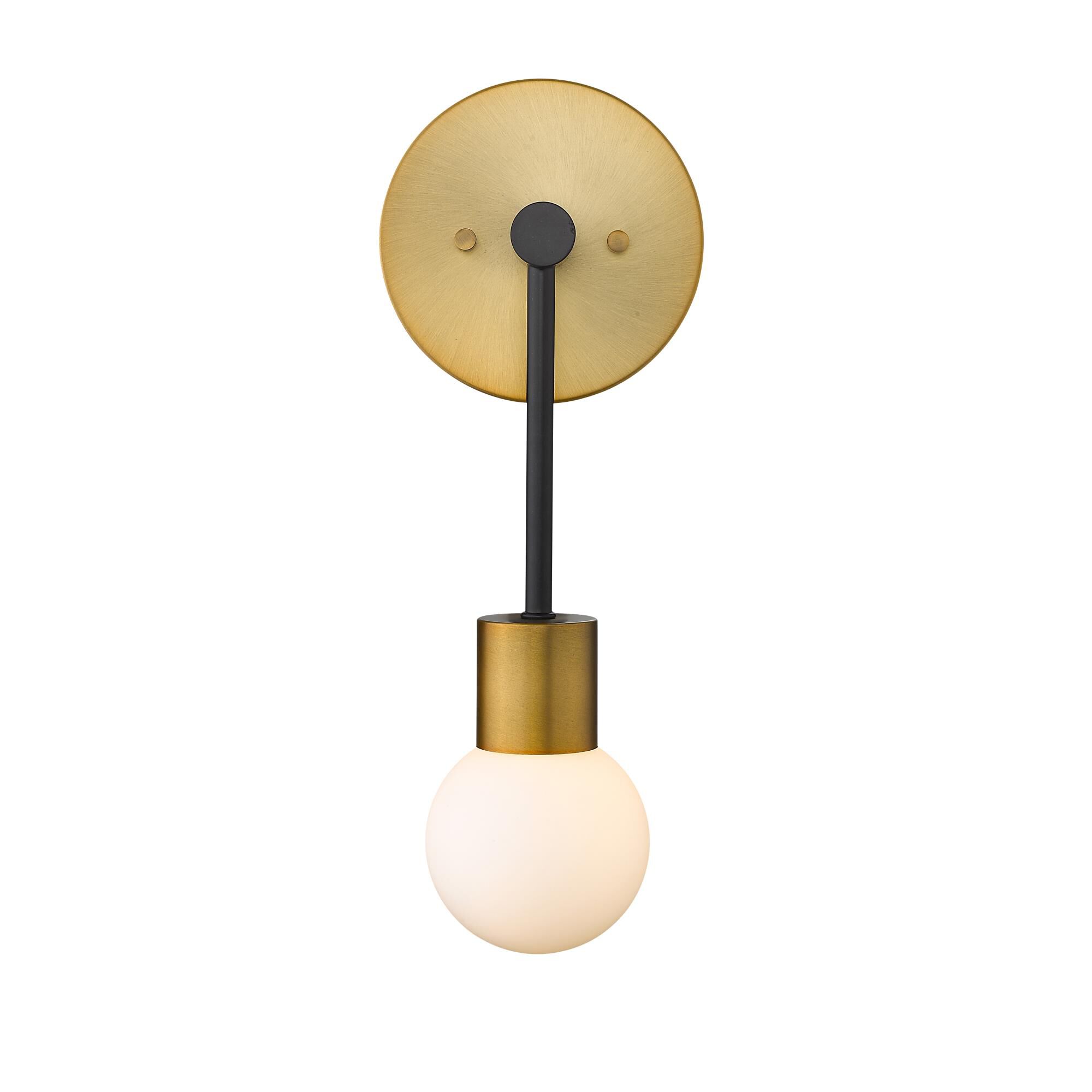 Shown in Matte Black + Foundry Brass finish and Glass shade