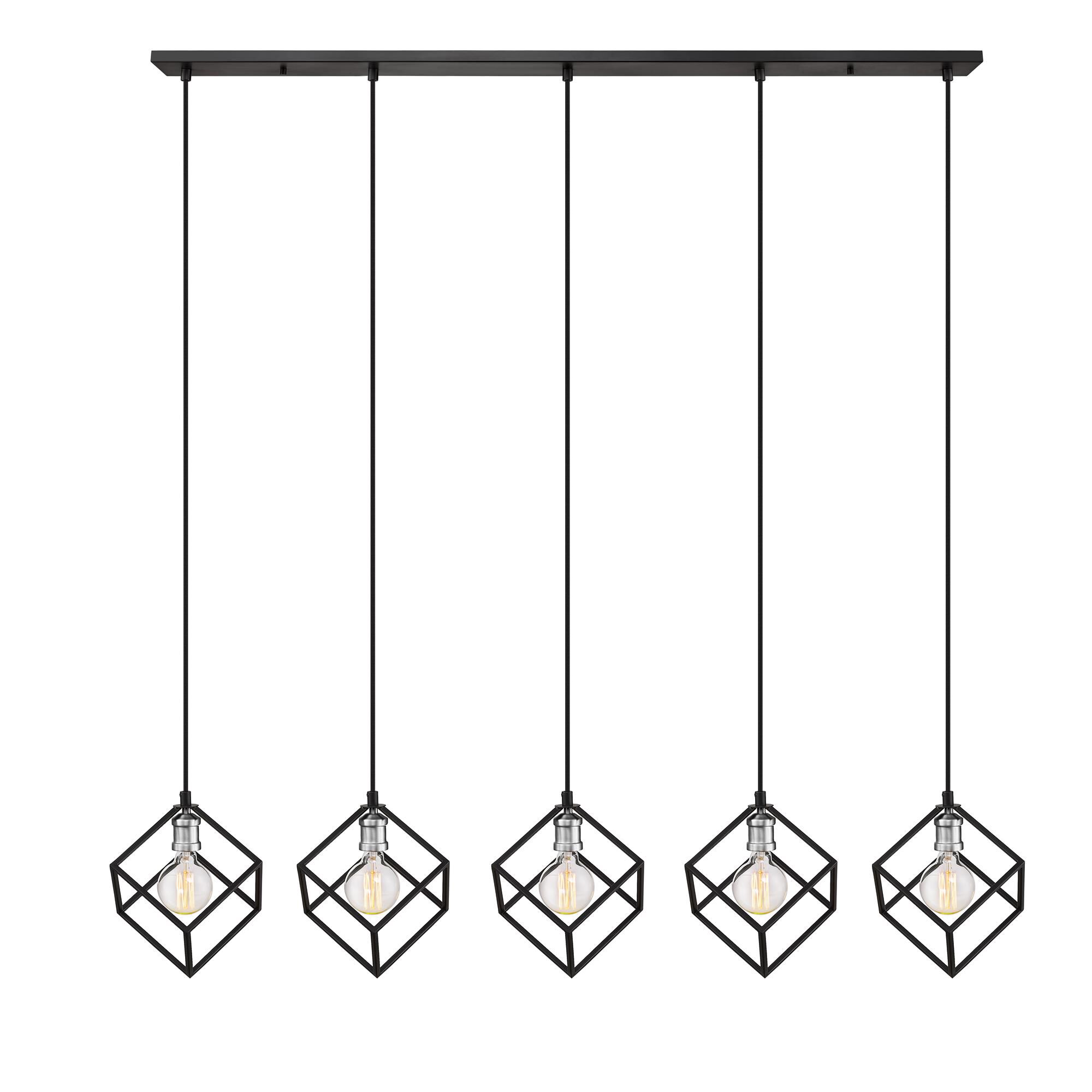 Shown in Matte Black + Brushed Nickel finish and --- glass and --- shade