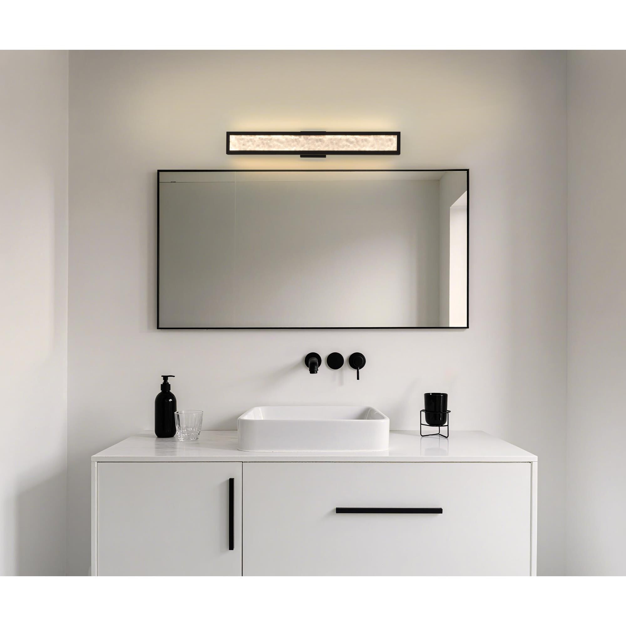 Shown in Textured Black finish and Clear Water glass