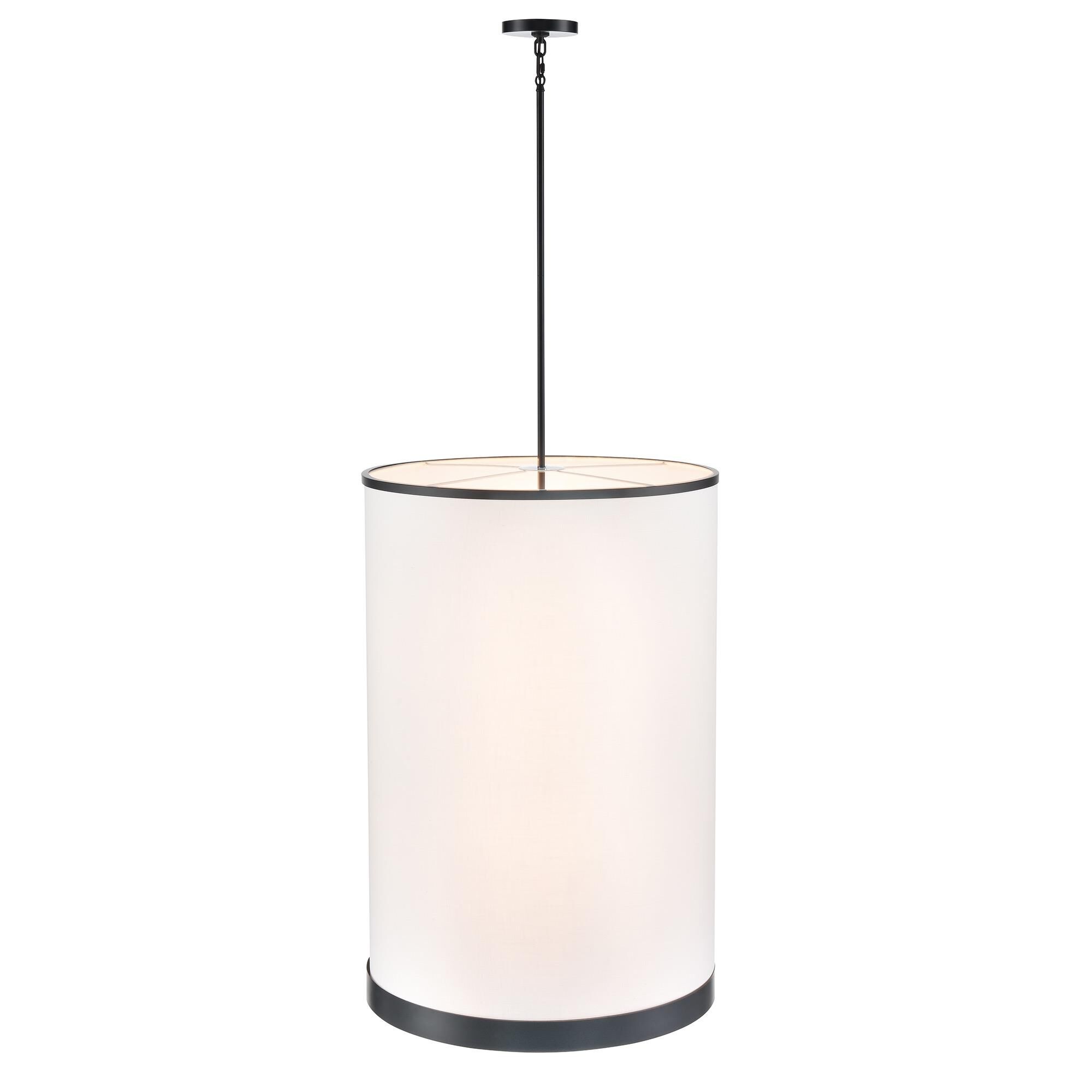 Shown in Black finish and White Fabric shade