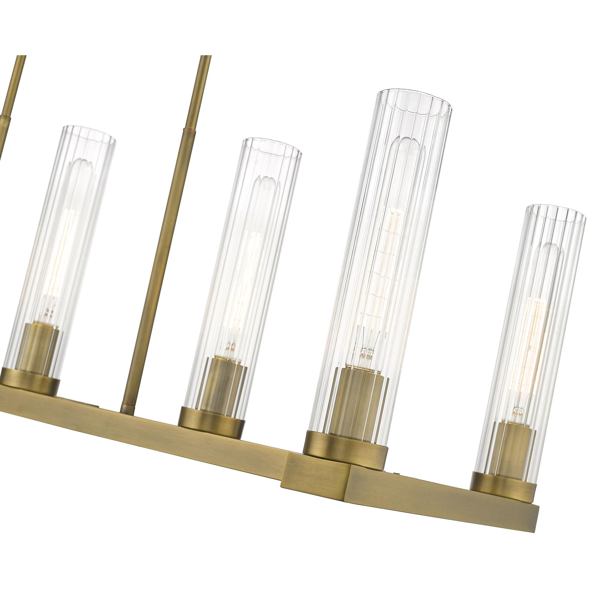 Shown in Rubbed Brass finish and Glass shade