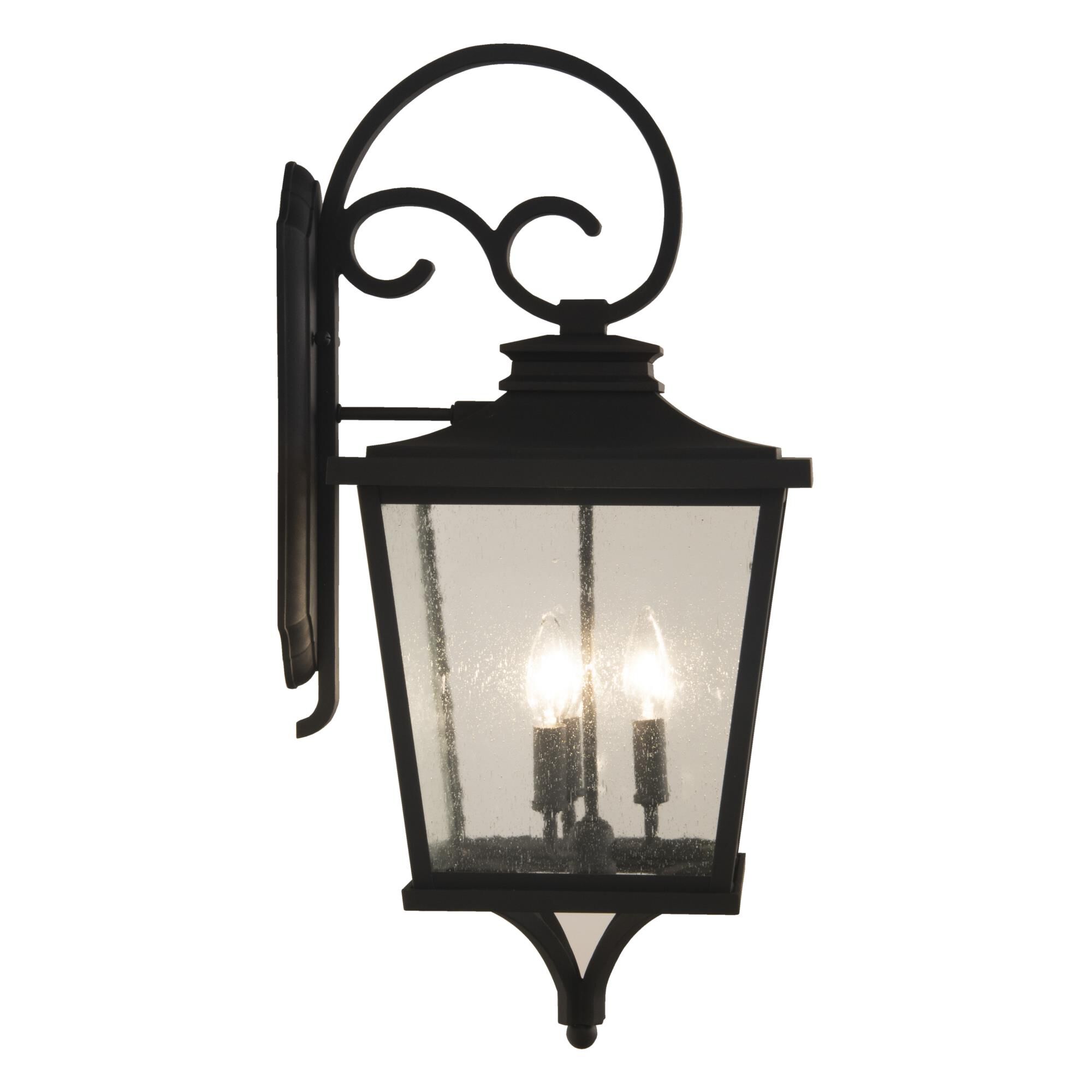 Shown in Textured Matte Black finish and Rectangle glass