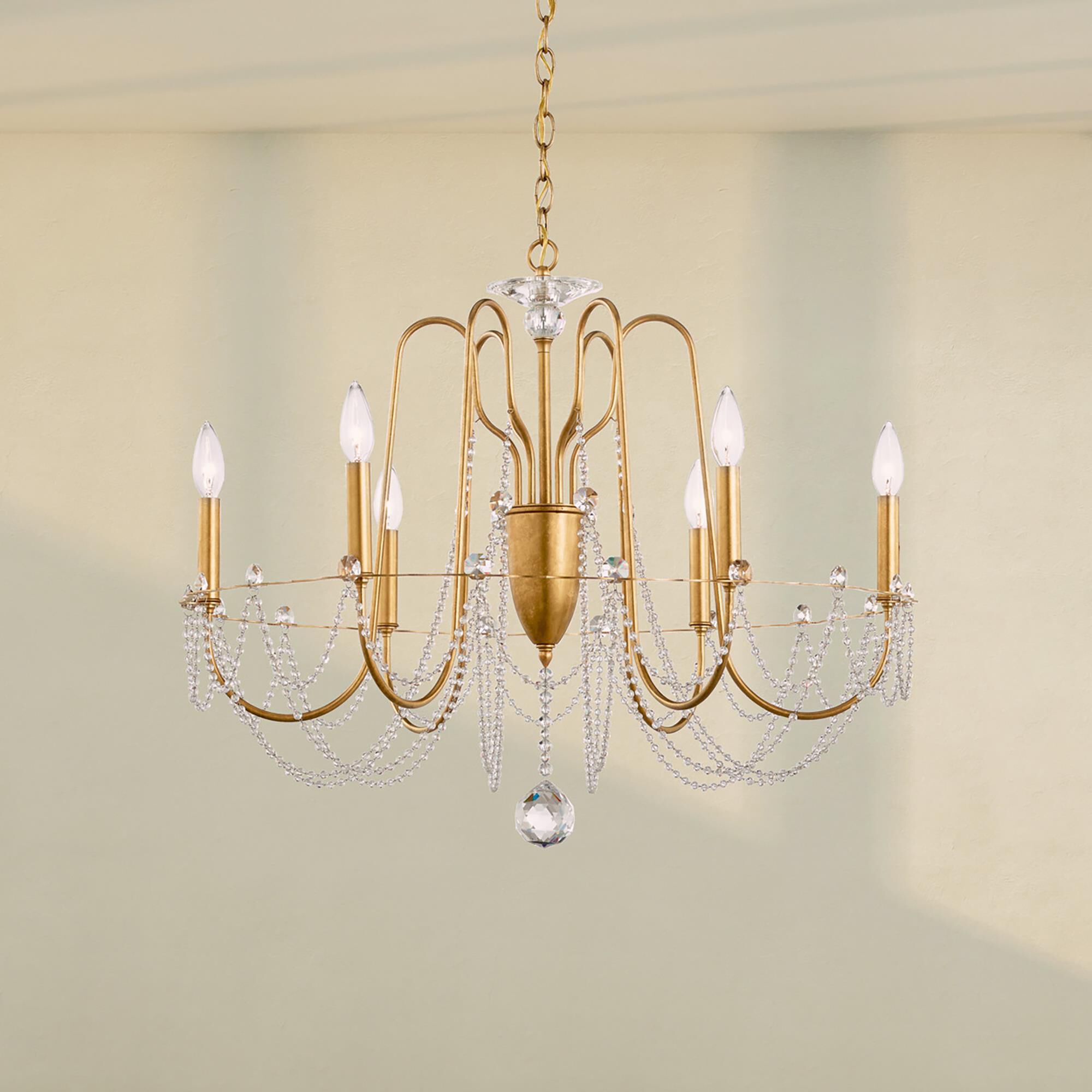 Shown in Heirloom Gold finish and Clear Optic crystal