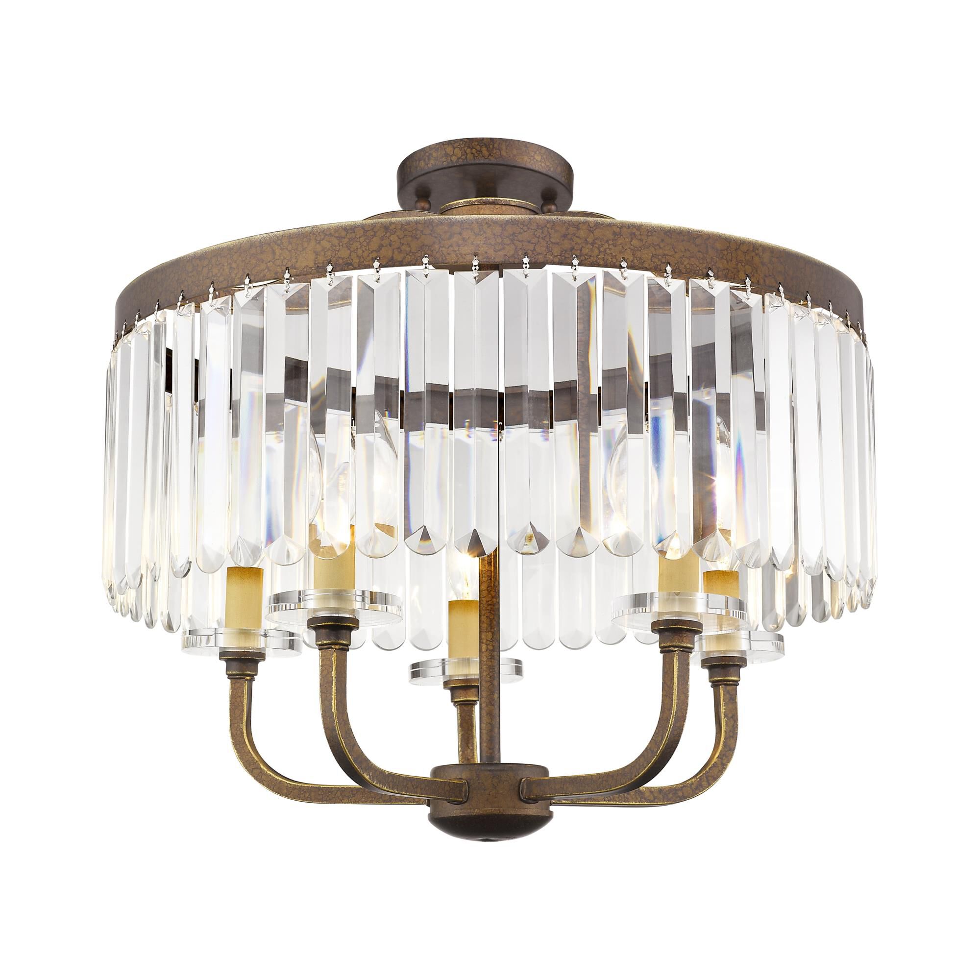 Shown in Hand Painted Palacial Bronze finish and Clear crystal