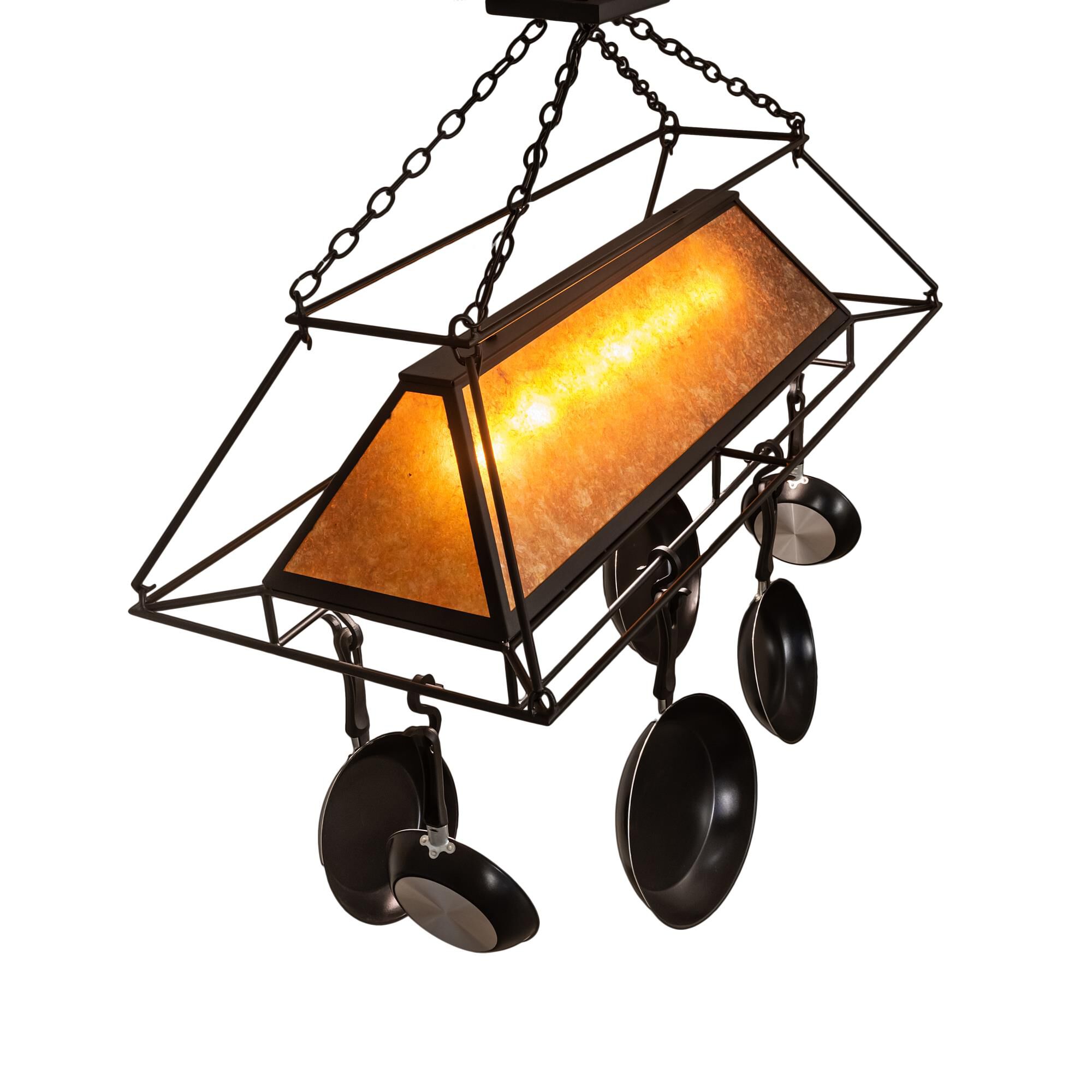 Shown with Black Metal Finish;Amber Mica glass