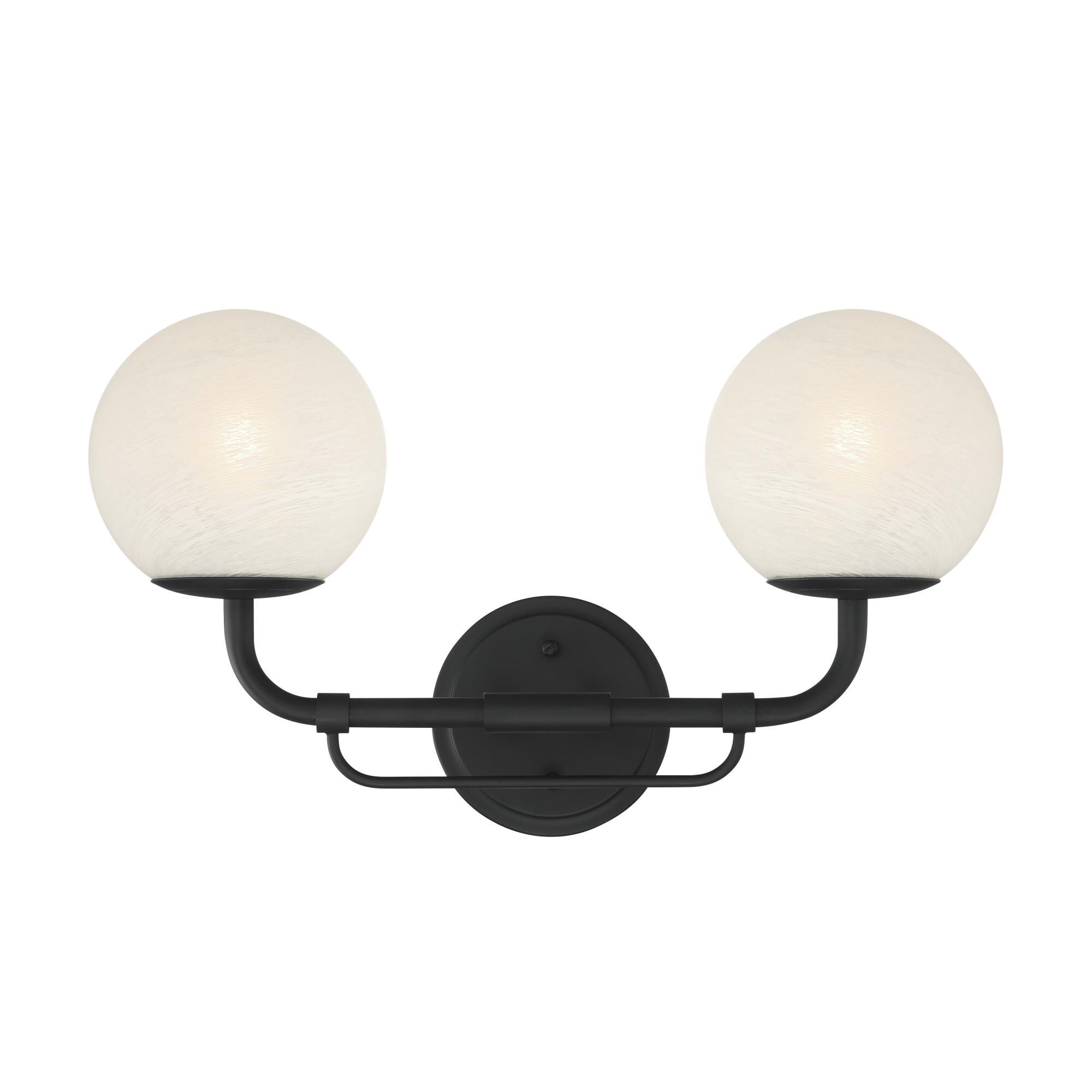Shown in Dark Matte Black finish and White glass and Etched Alabaster Glass shade