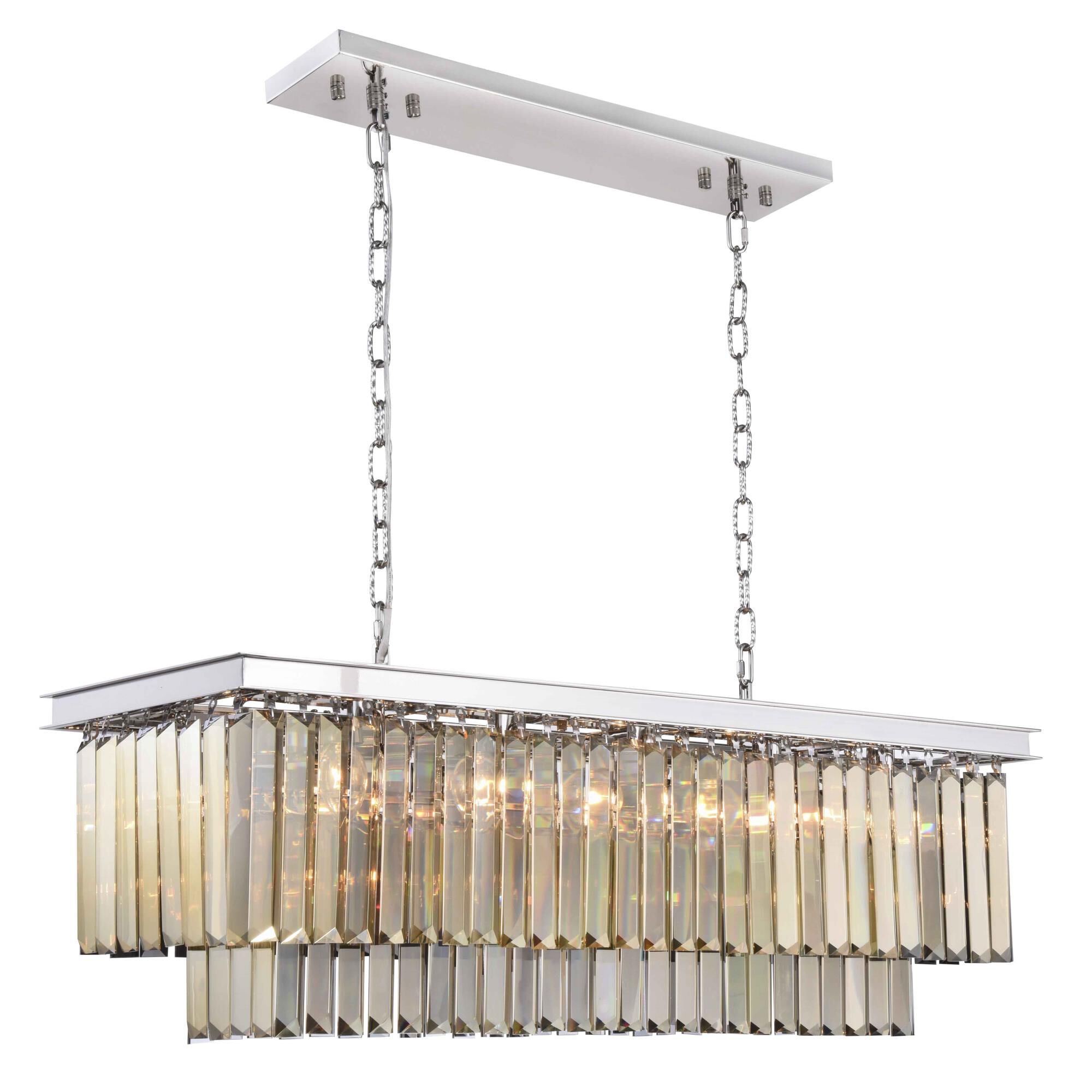 Shown in Polished Nickel finish and Royal Cut crystal and Golden Teak (Smoky) accent