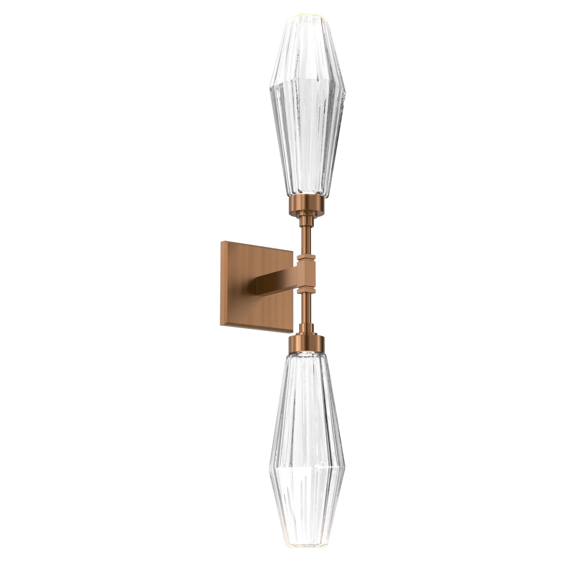 Shown in Oil Rubbed Bronze finish and Optic Rib Blown And Clear glass