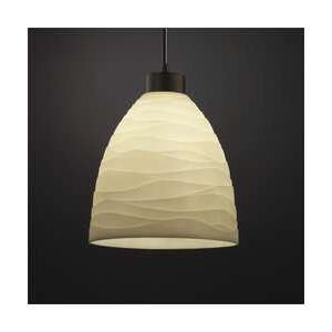 Shown in Dark Bronze finish and Waves shade and Short Tapered Cylinder accent