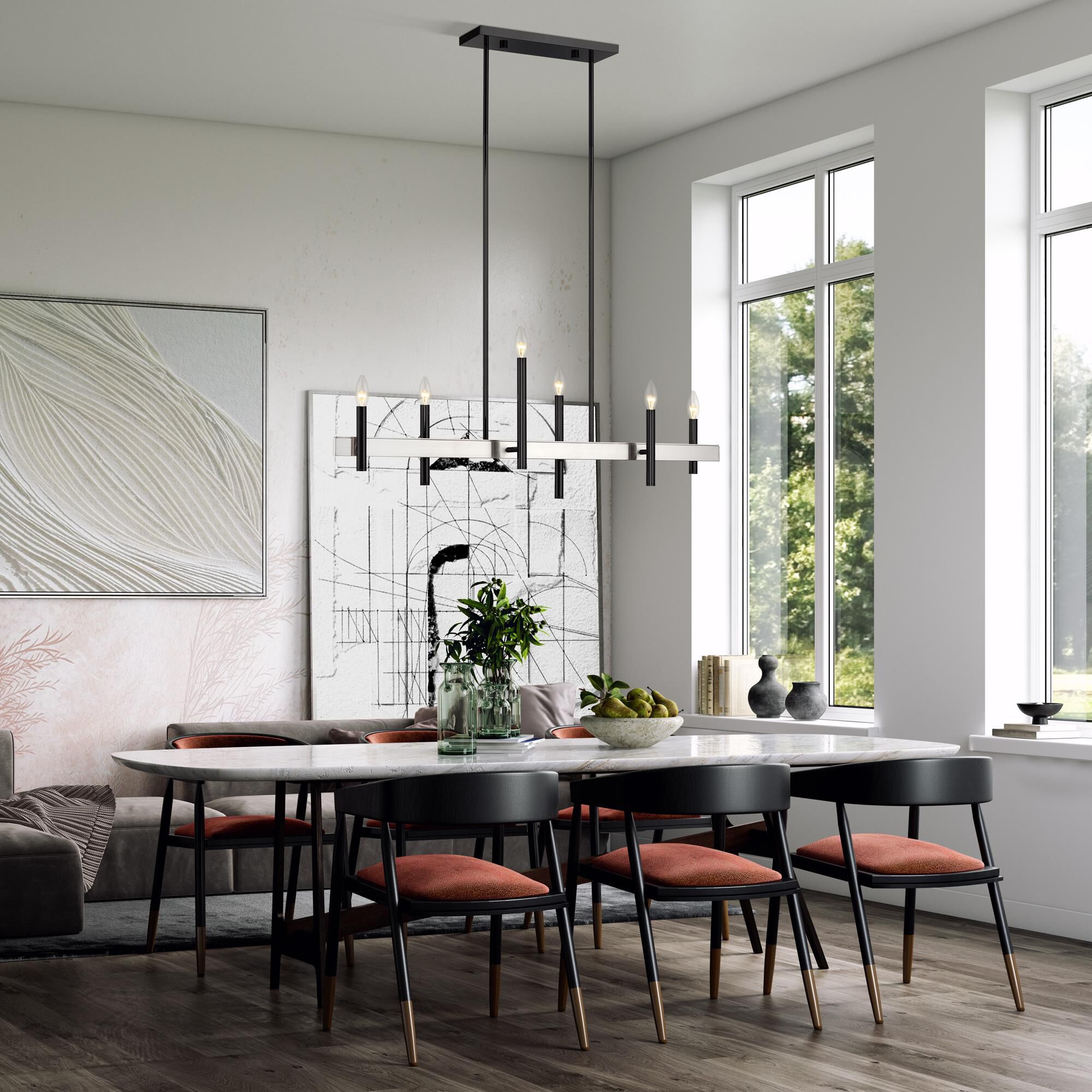 Shown in Black Chrome with Brushed Nickel Accents finish