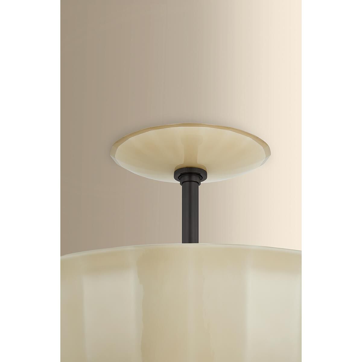 Shown in Distressed Bronze finish and Etched with Optic glass