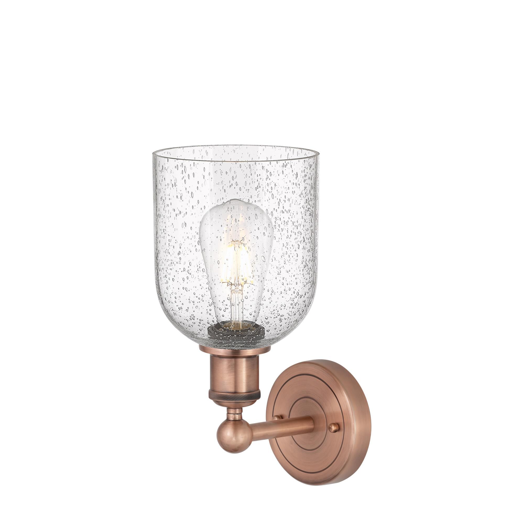 Shown in Antique Copper finish and Seedy glass