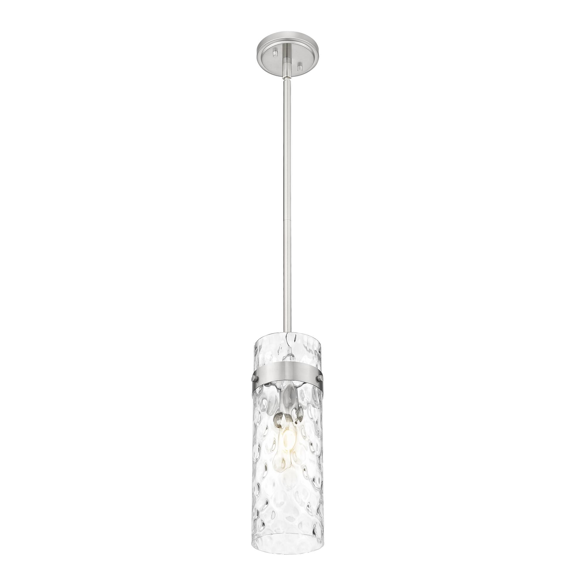 Shown in Brushed Nickel finish and Clear Water glass and Clear Water shade