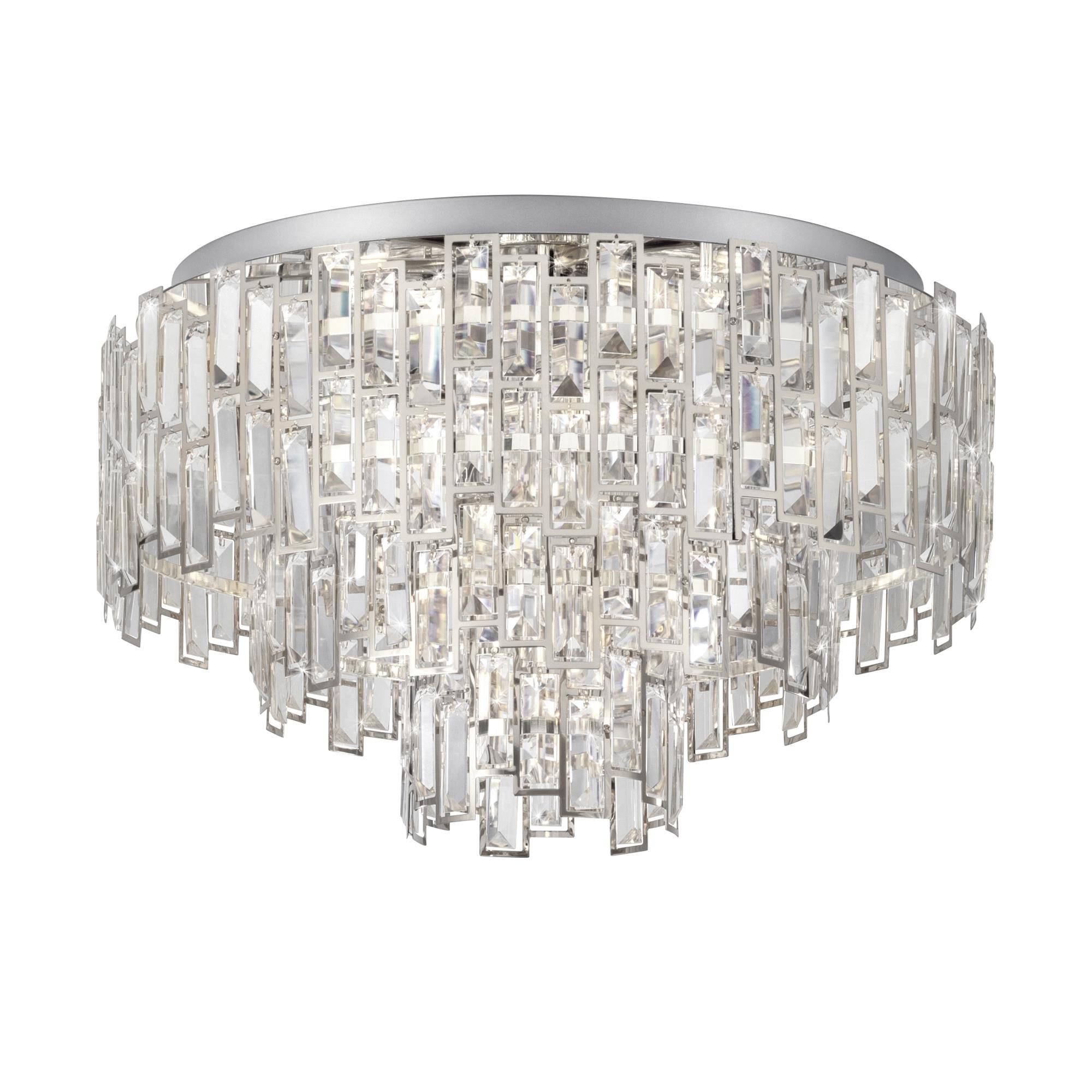 Shown in Chrome finish and Clear glass