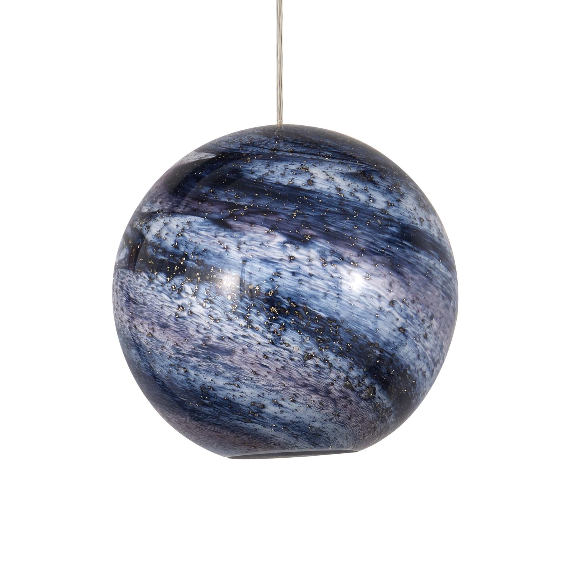 Shown in Blue Marbeled/Silver finish and Earth With Speckles/Glass shade