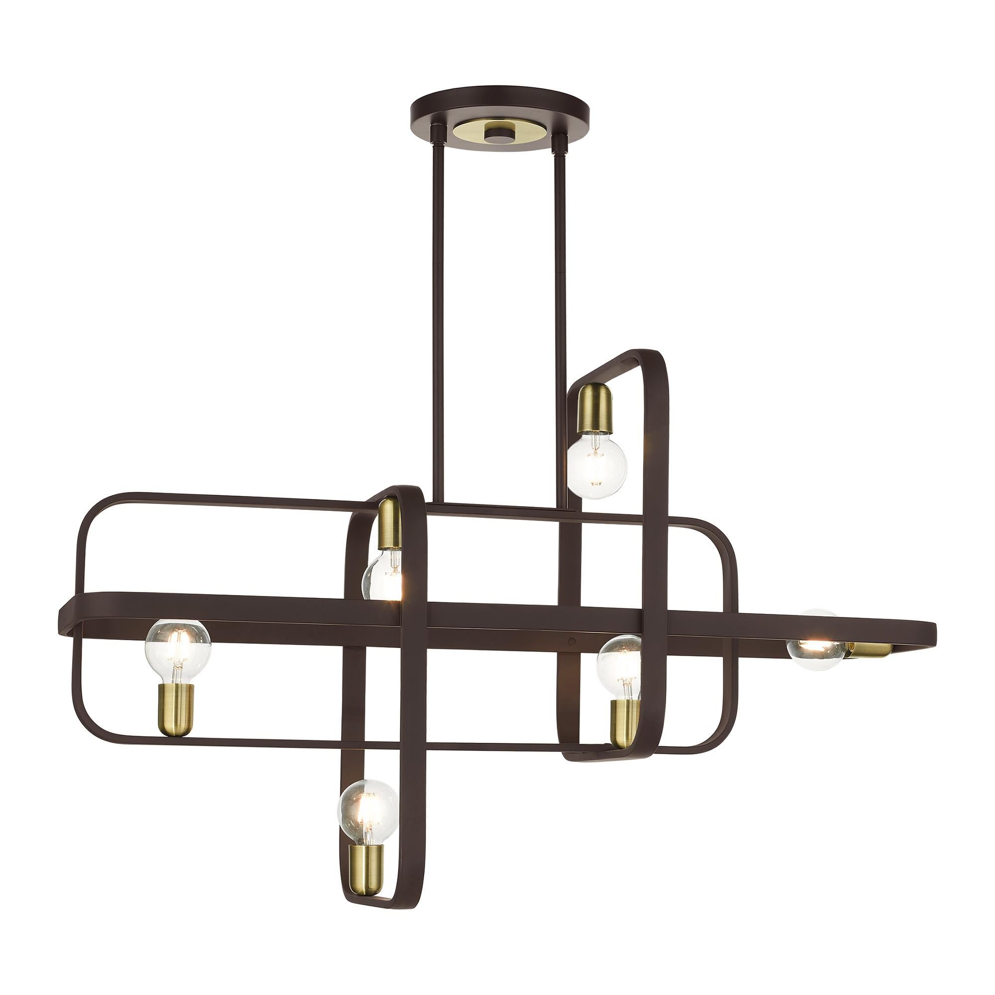 Bergamo 42 Inch 6 Light Linear Suspension Light by Livex Lighting