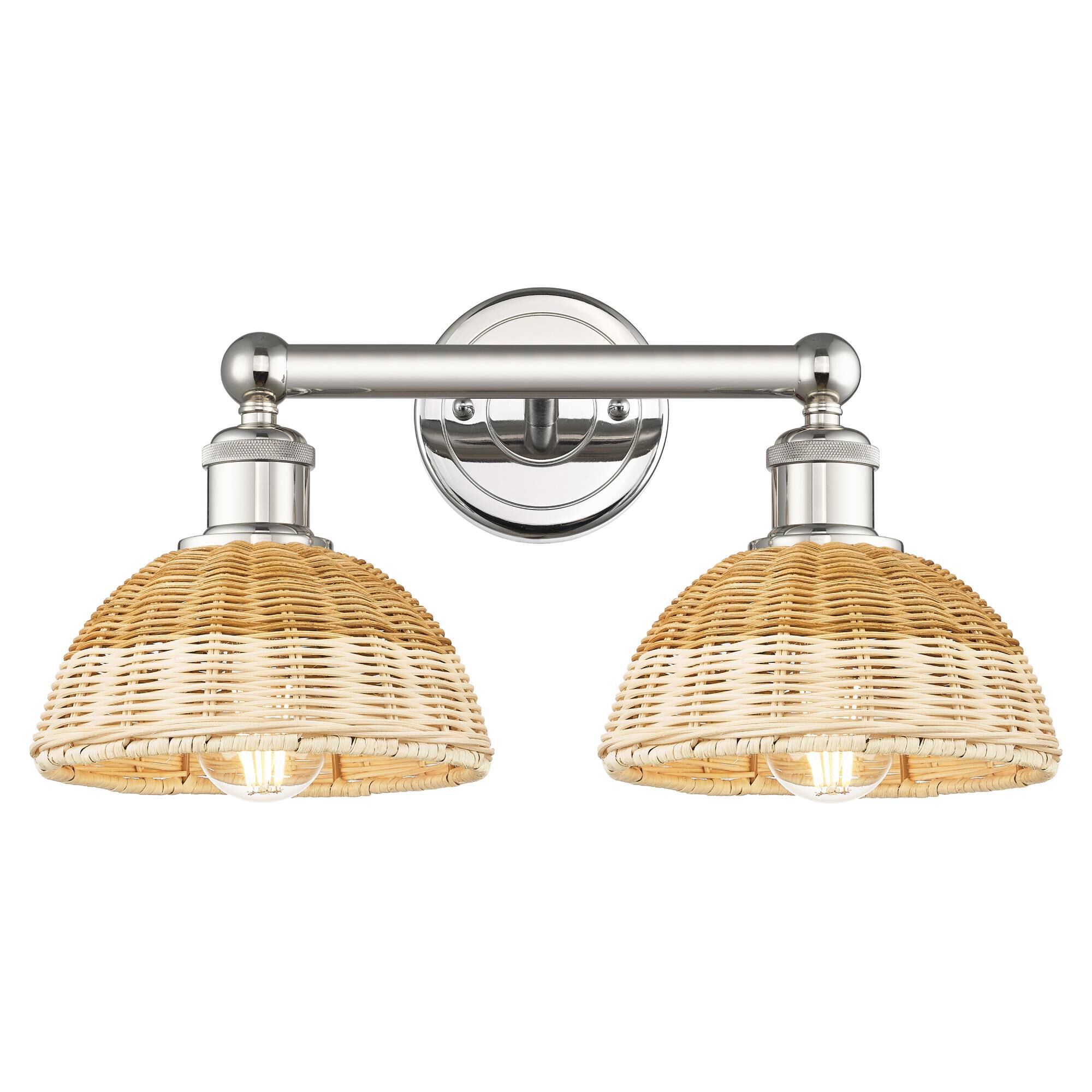 Shown in Polished Nickel finish and Natural shade