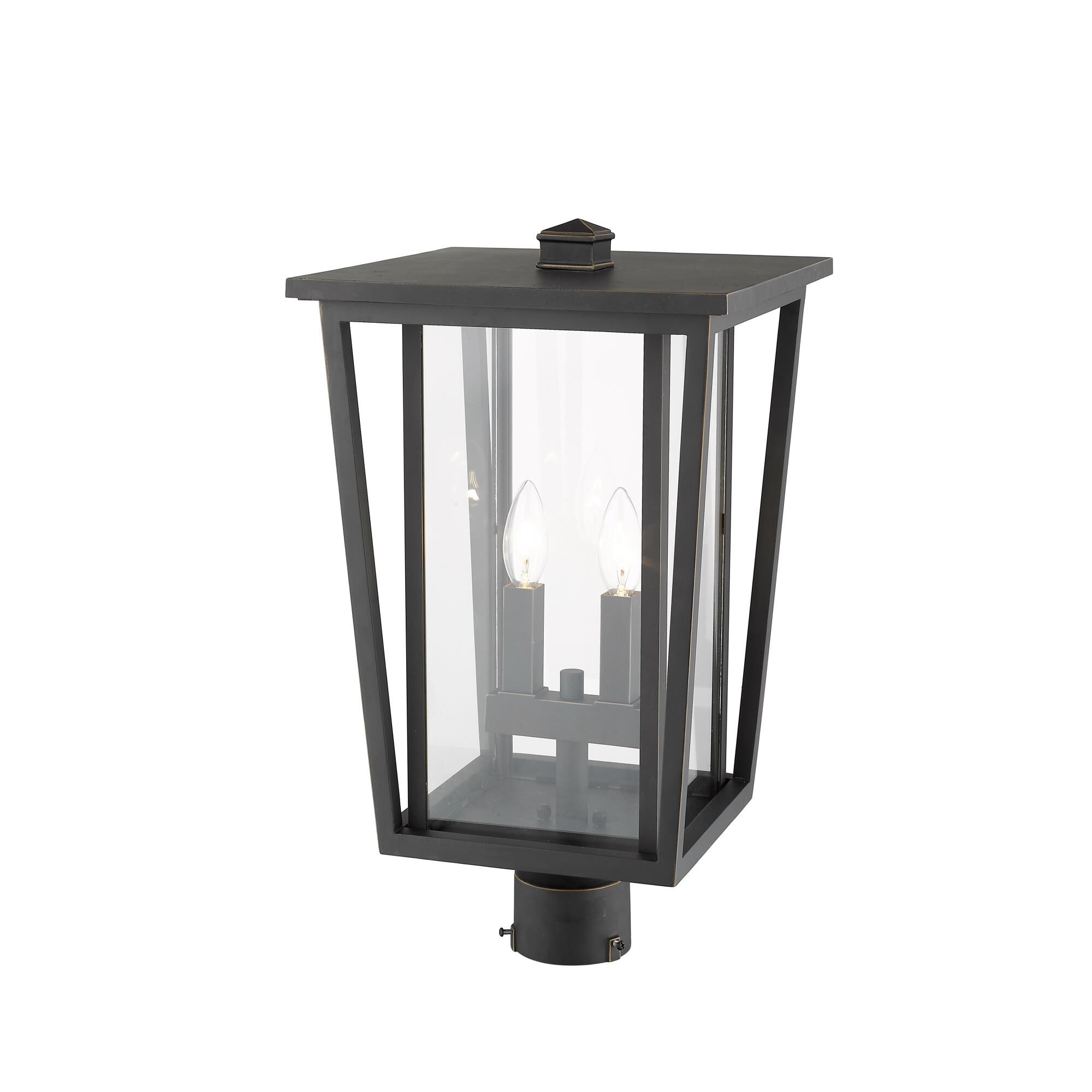 Shown in Oil Rubbed Bronze finish and Glass shade