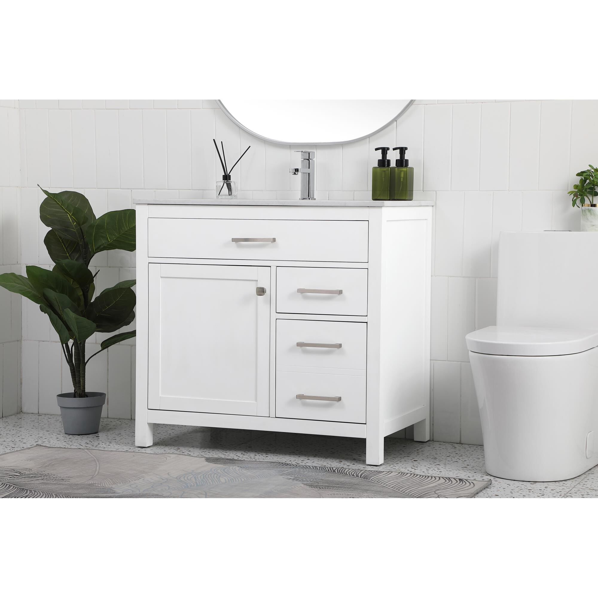 Shown in White finish