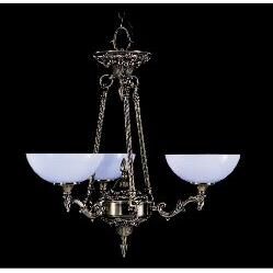 Shown in French Brass finish and White Glass Bowl shade