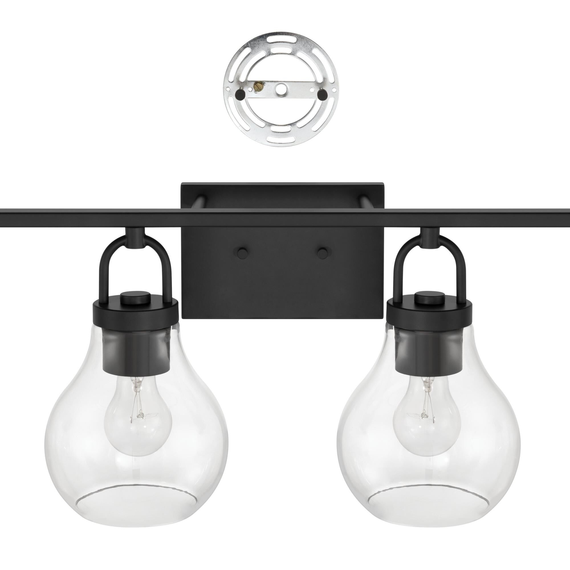 Shown in Matte Black finish and Clear glass
