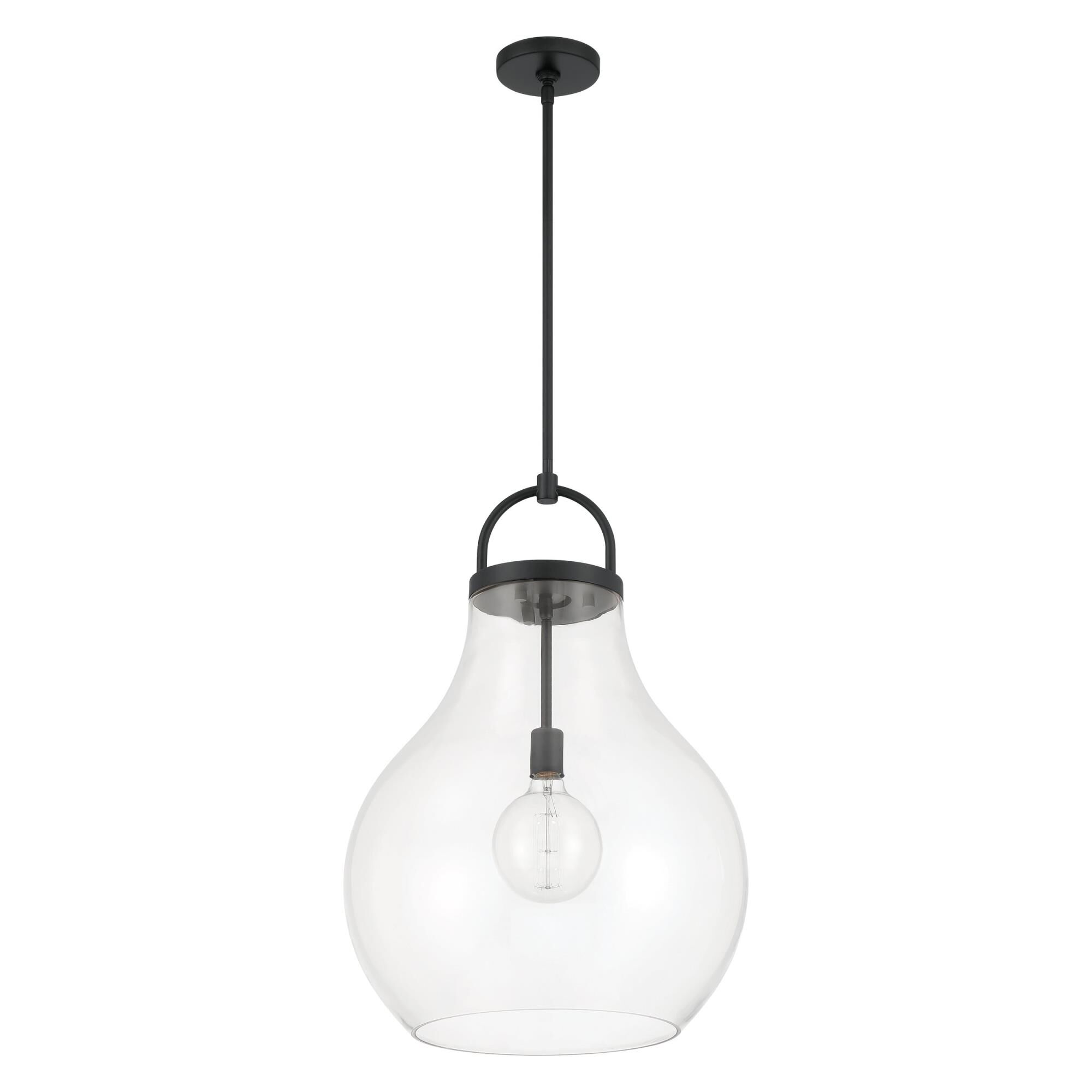 Shown in Matte Black finish and Clear glass