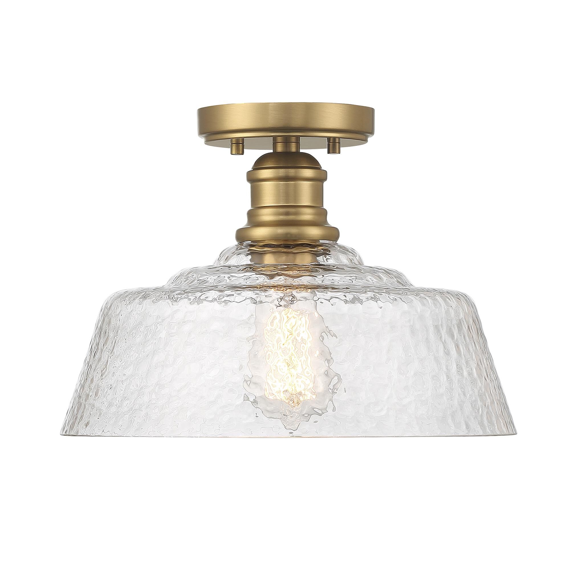 Shown in Natural Brass finish and Vintage glass