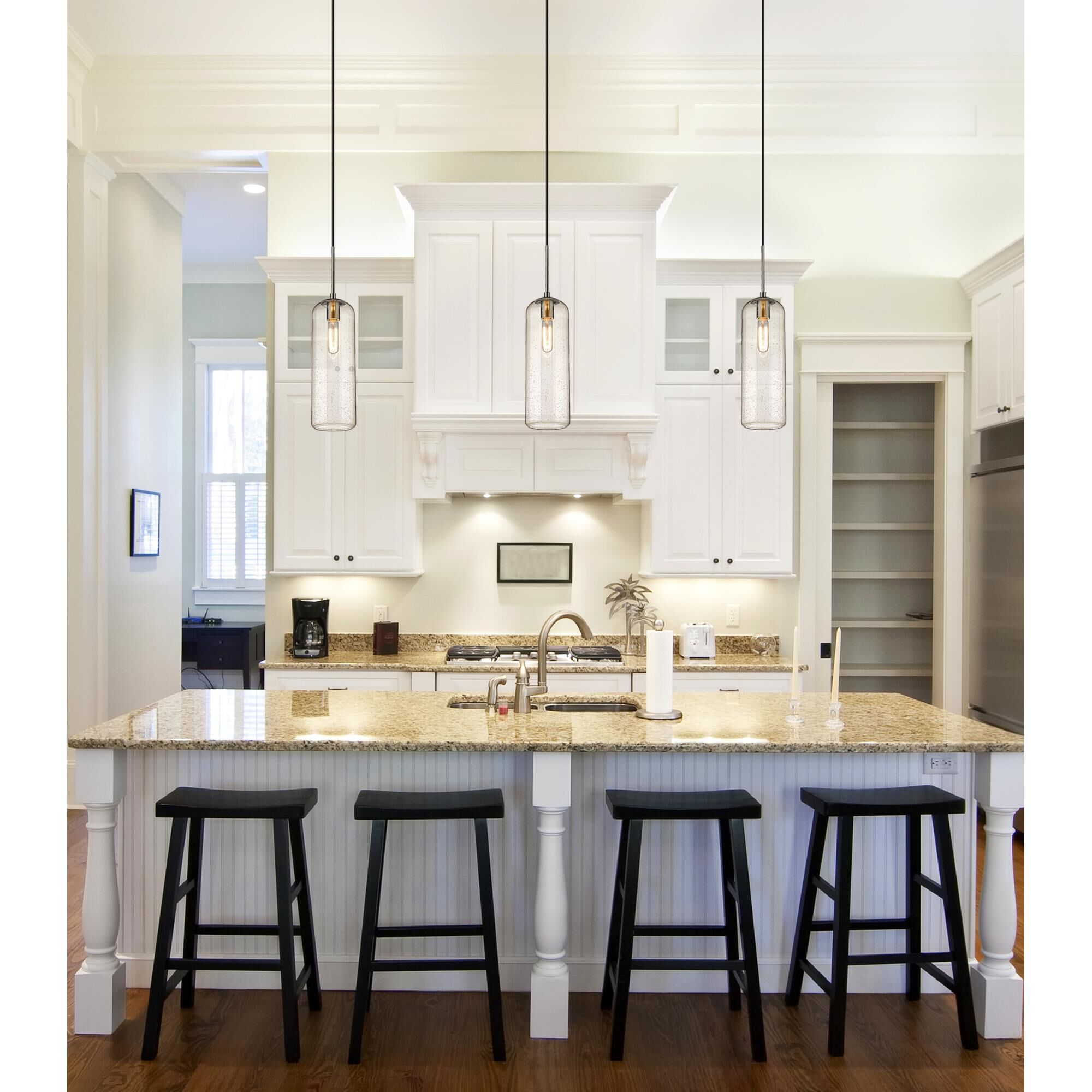 Shown in Brushed Nickel finish and Matte Opal glass and No Shade shade