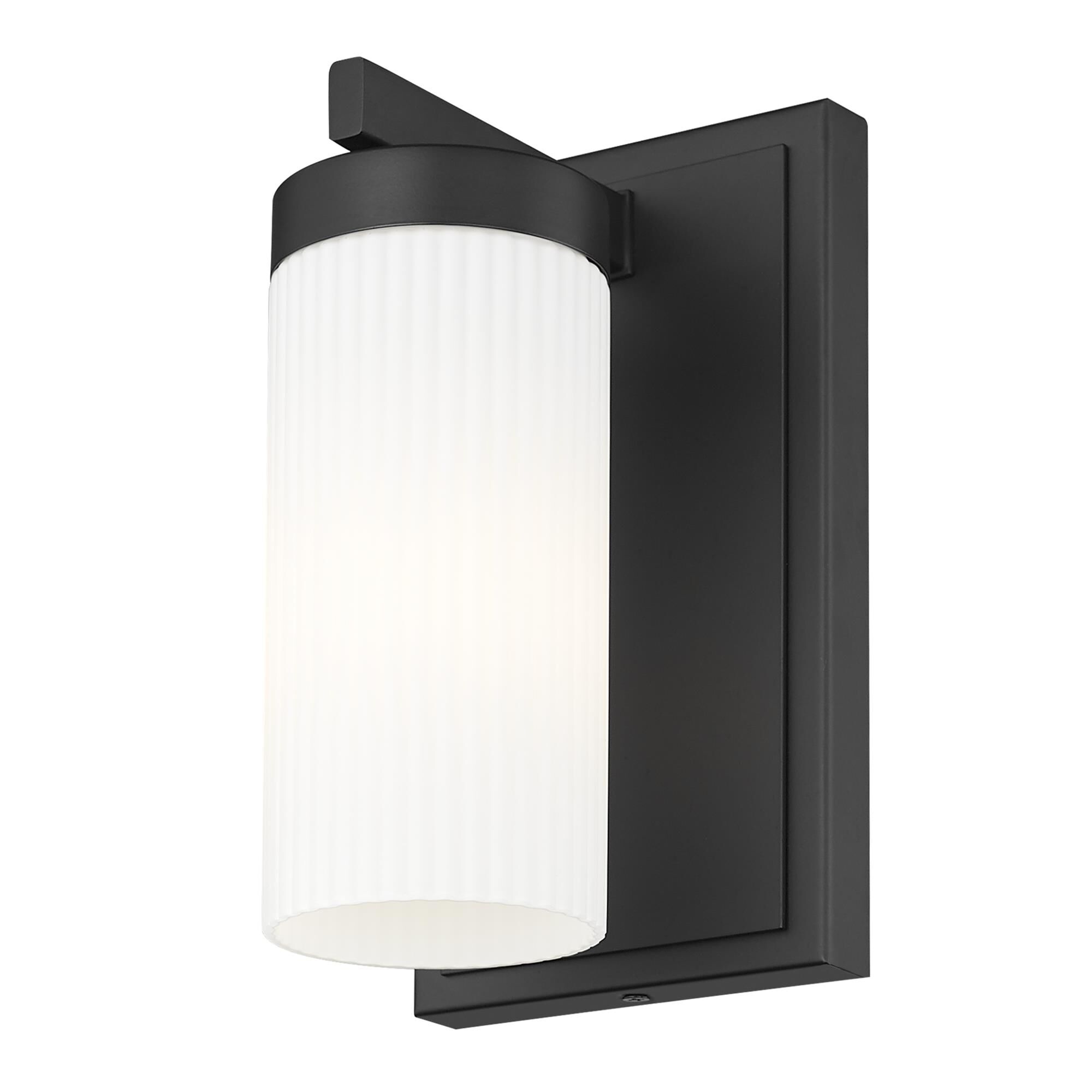 Shown in Matte Black finish and White glass and White shade