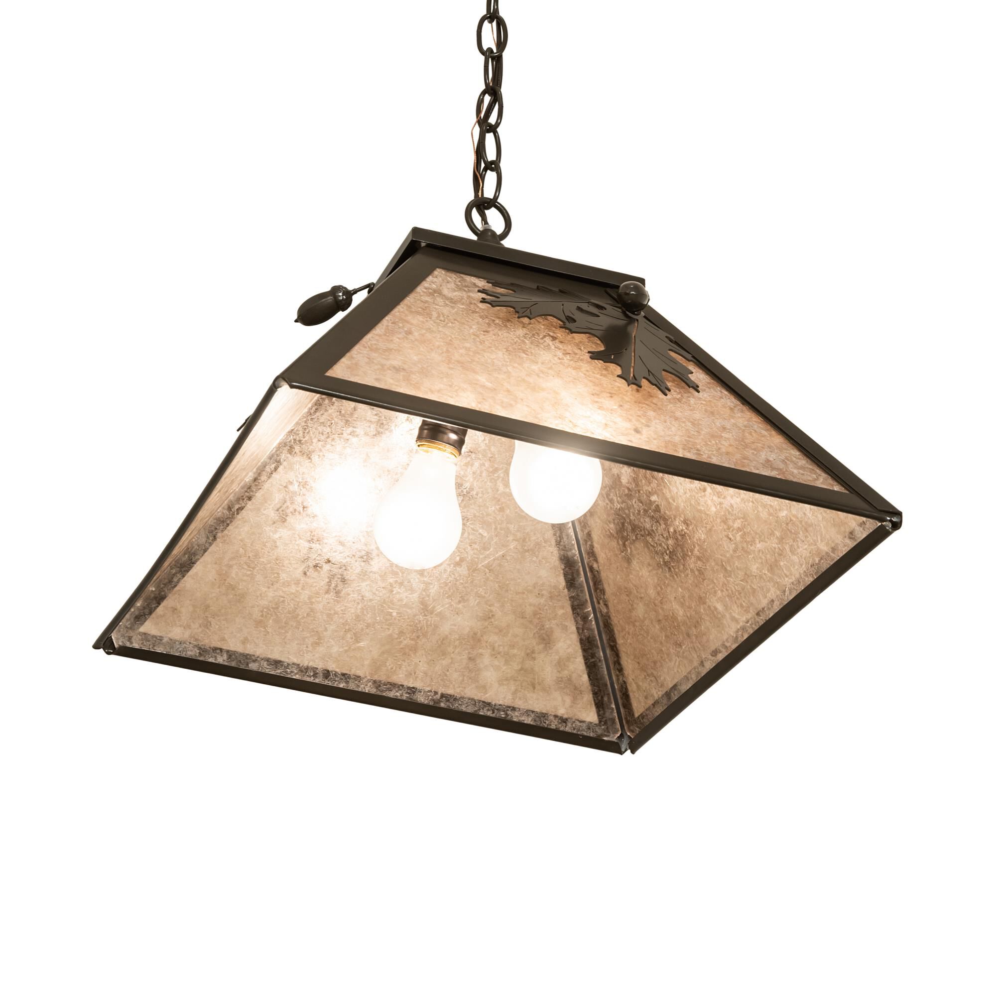 Shown in Timeless Bronze finish and Silver Mica glass