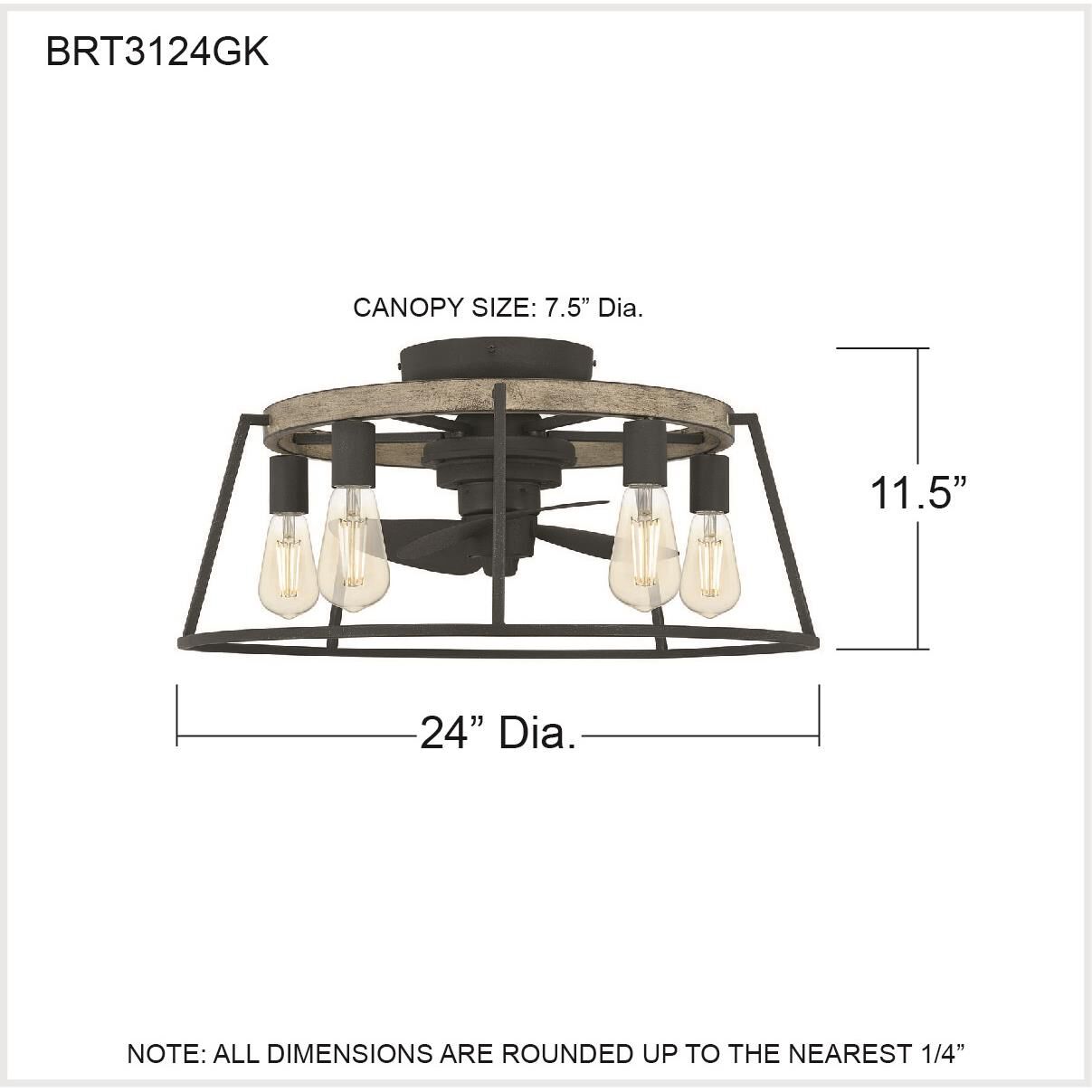 Brockton 24 Inch Chandelier Ceiling Fan by Quoizel