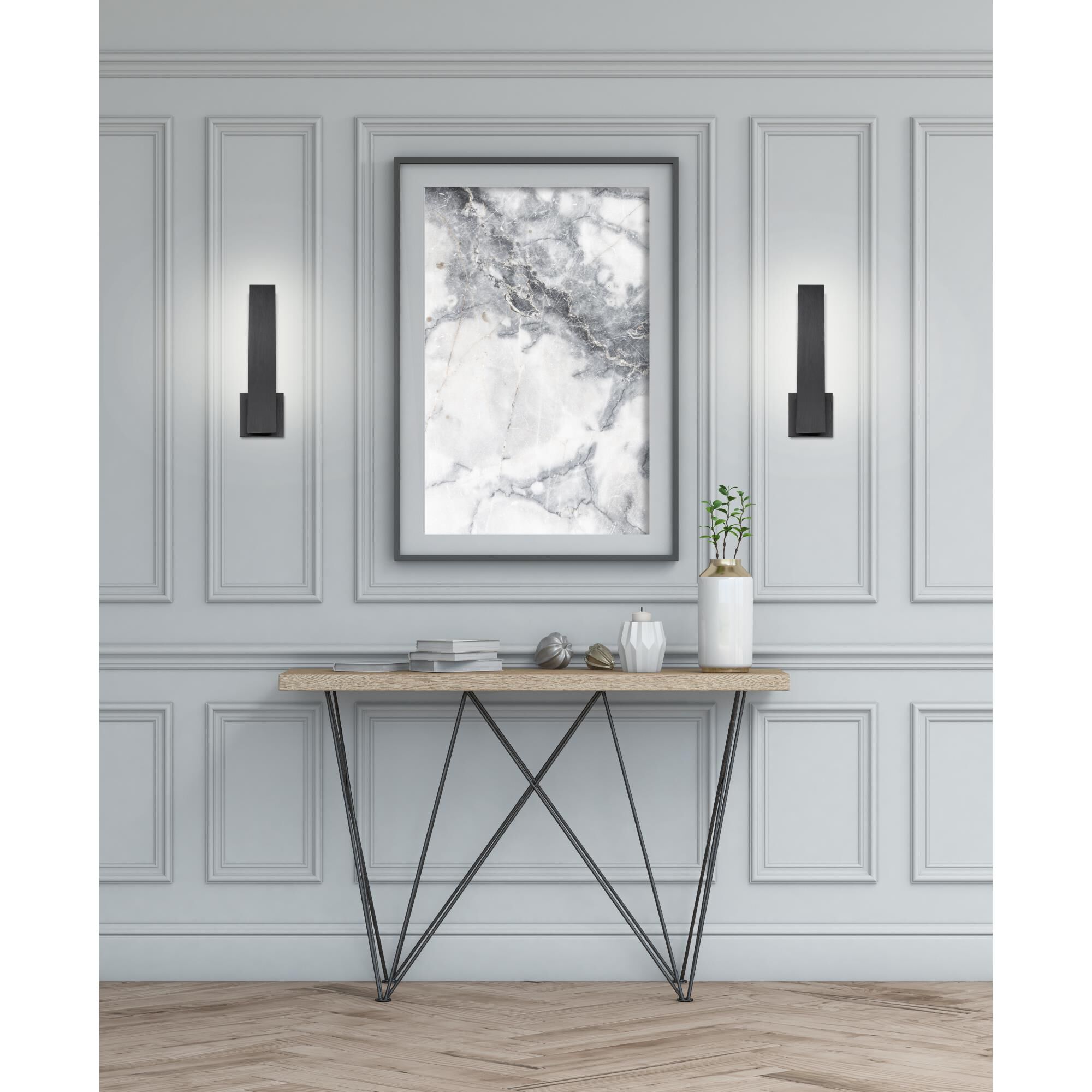 Shown in Black finish and White Acrylic shade