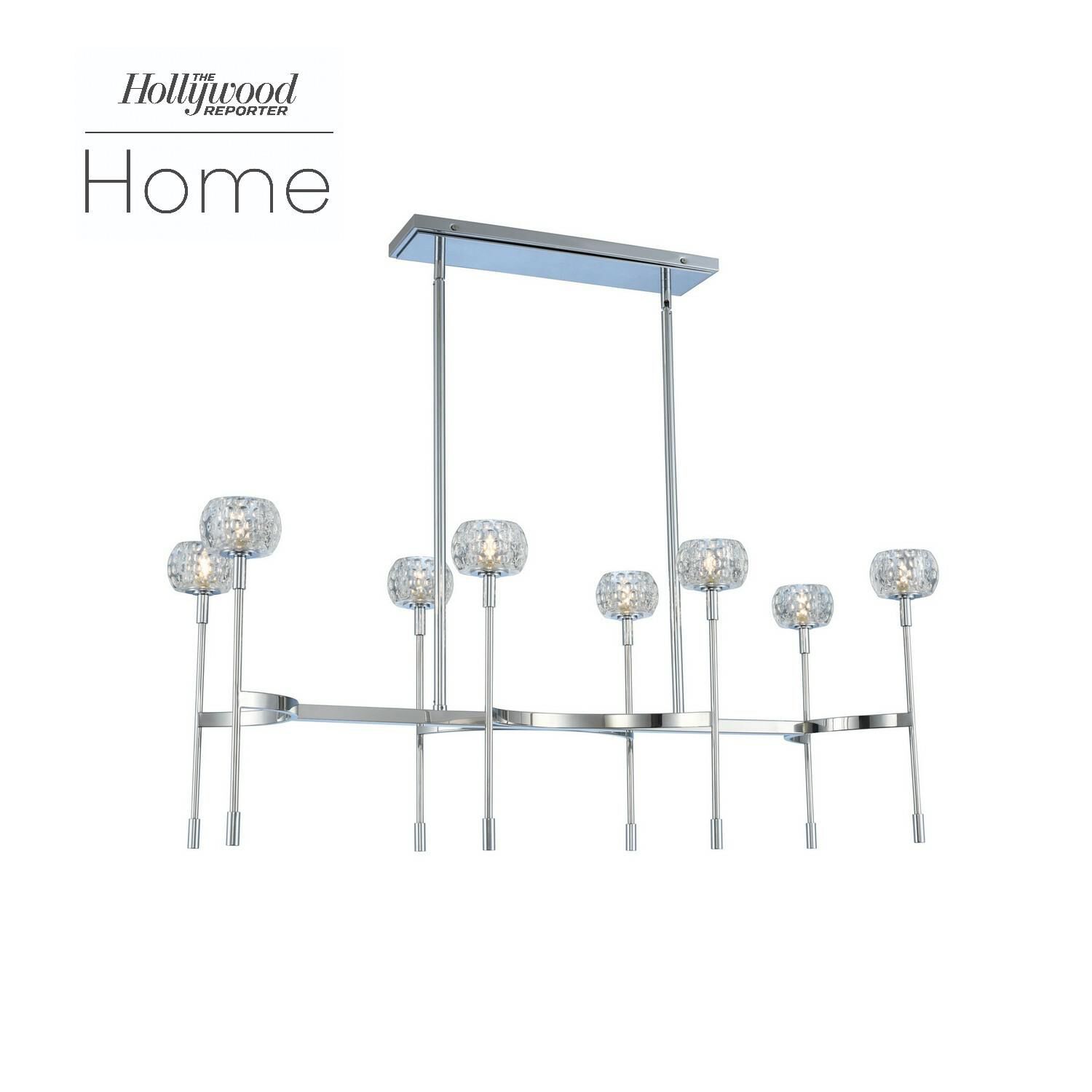 Shown in Chrome finish and Clear glass