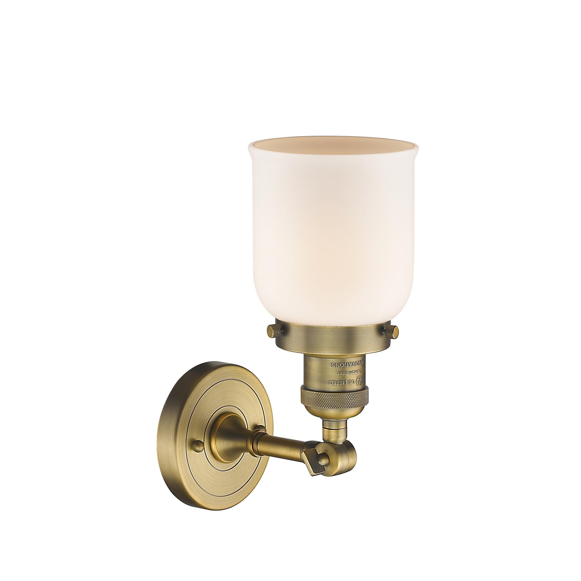 Shown in Brushed Brass finish and Frosted glass