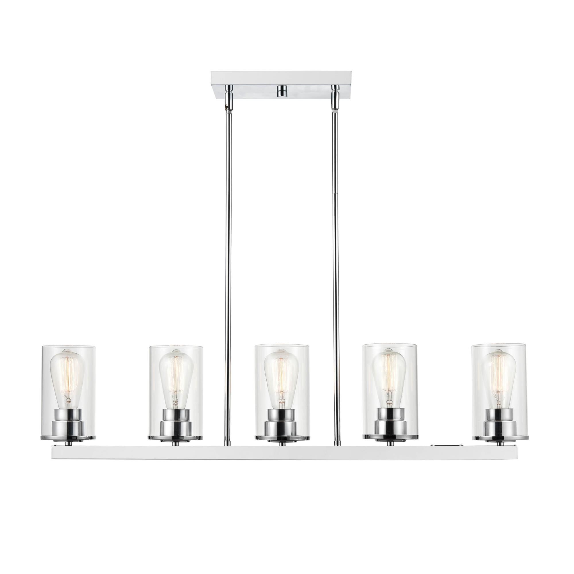 Shown in Chrome finish and Clear glass