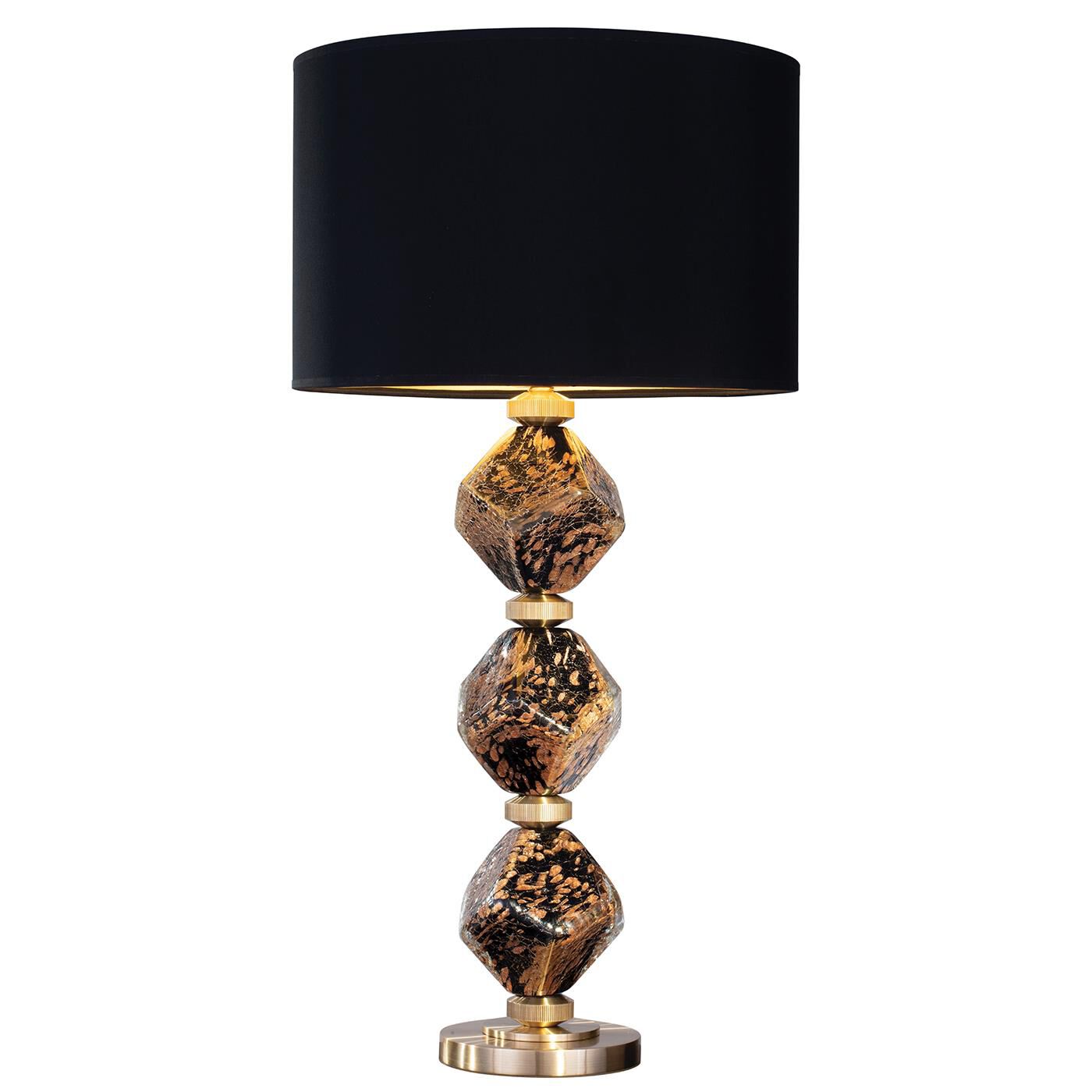 Shown in Brass finish and Beige Fabric shade