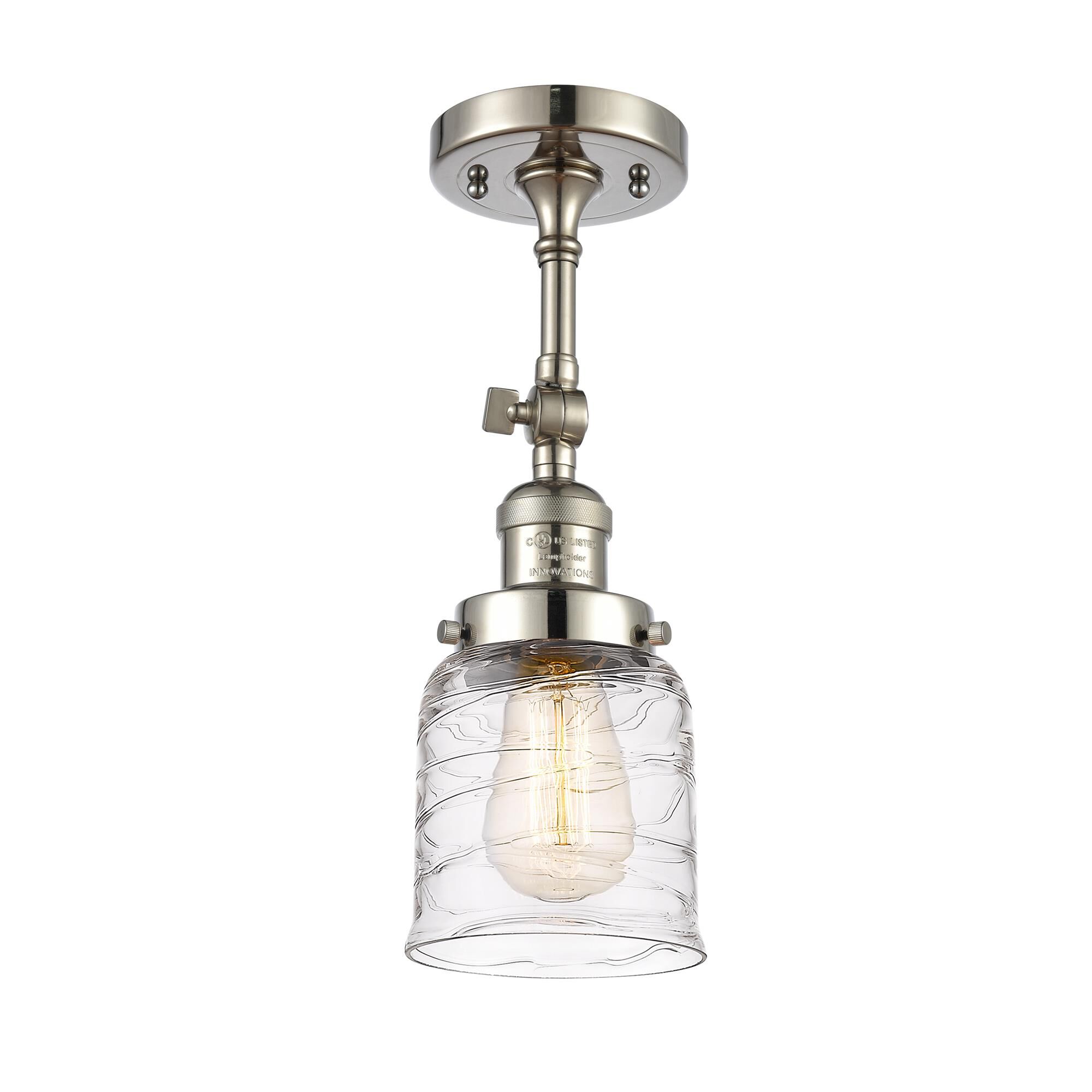 Shown in Polished Nickel finish and Clear glass