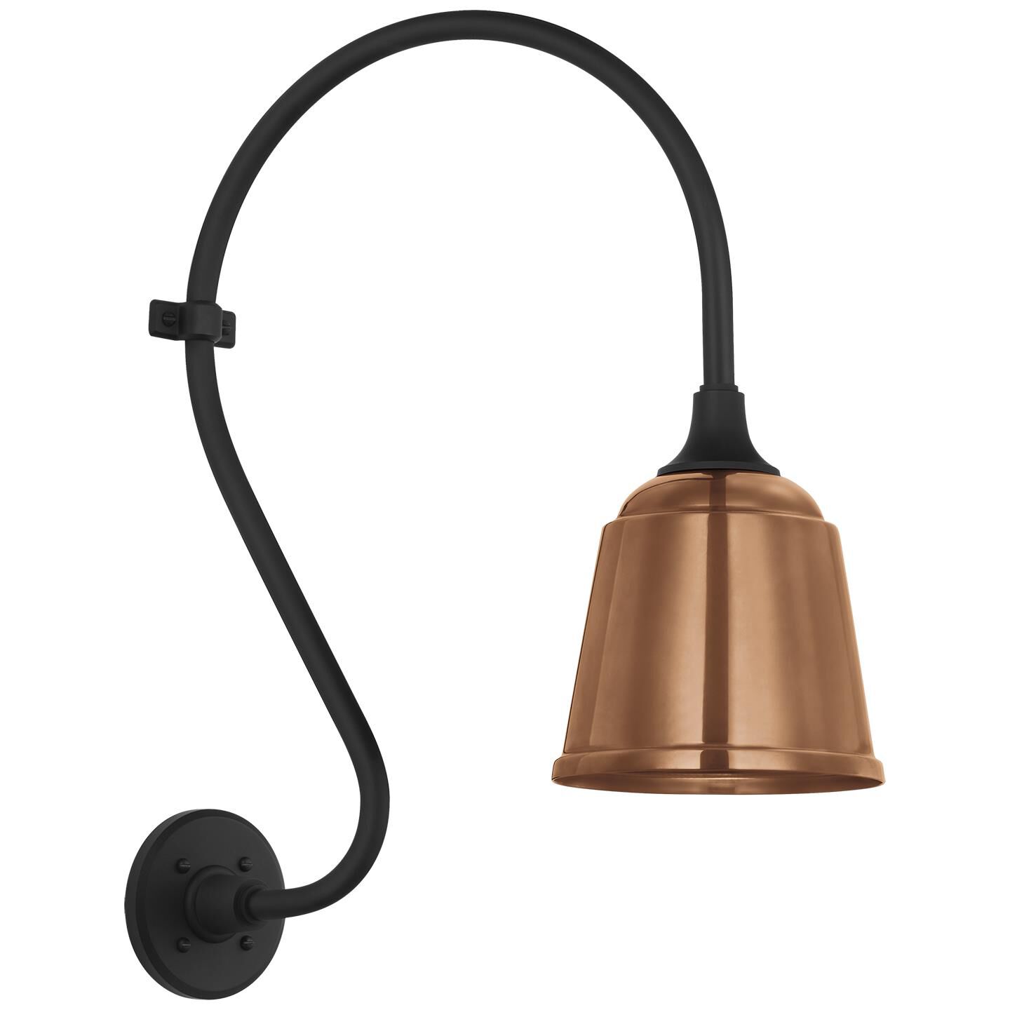 Shown in Matte Black finish and Copper shade