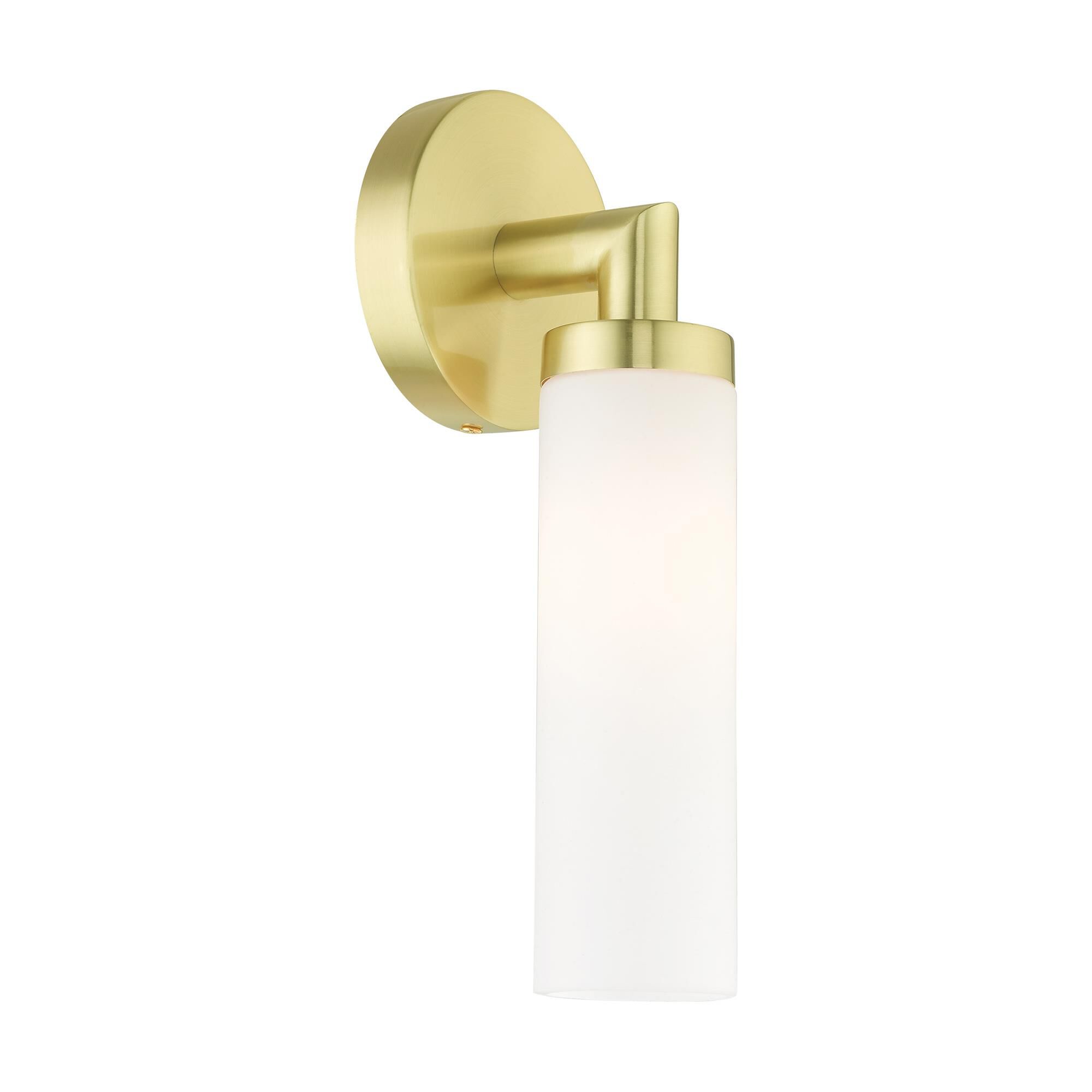 Shown in Satin Brass finish and Hand Blown Satin Opal White glass and Hand Blown Satin Opal White Glass shade