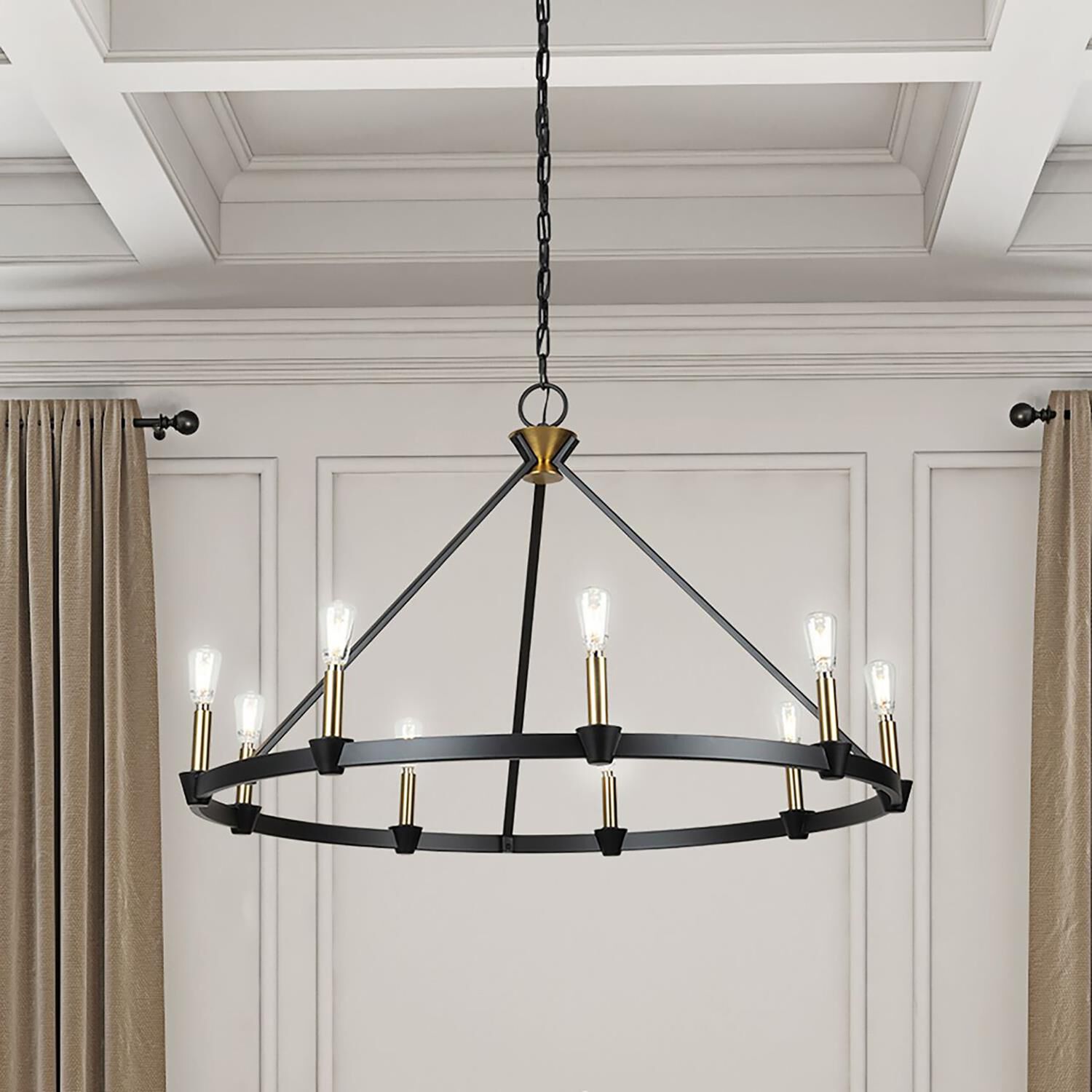 Shown in Black and Brushed Brass finish