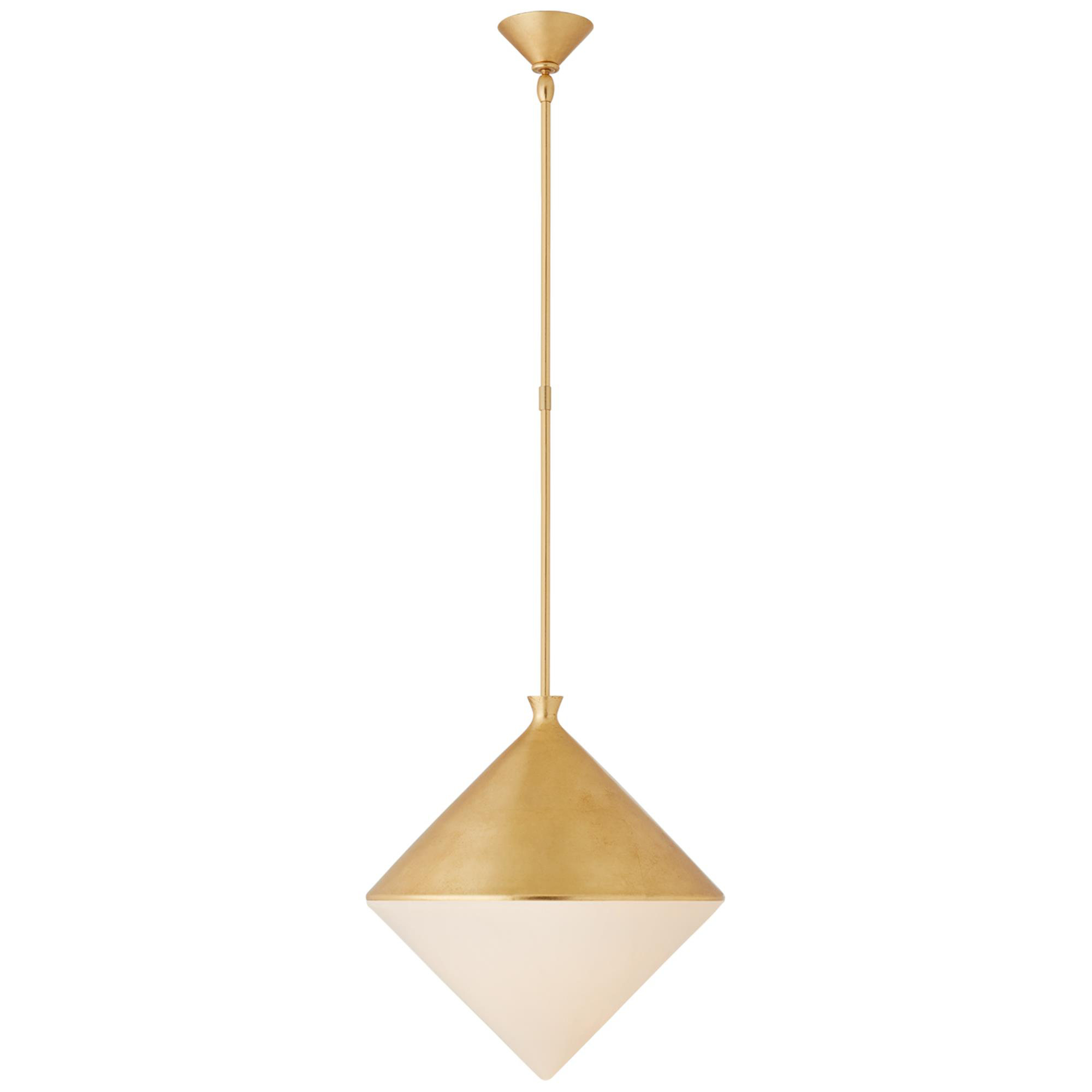 Shown in Gild finish and White glass and White Glass shade