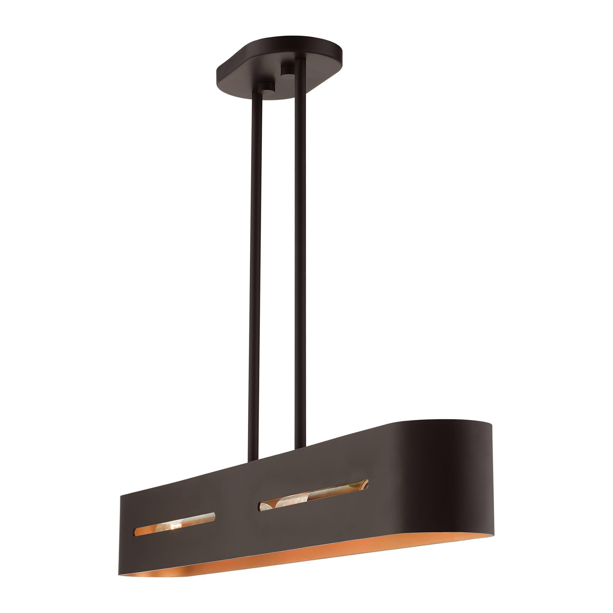 Shown in Bronze With Antique Brass Accents finish and Hand Welded Bronze  With Gold Finish Inside shade