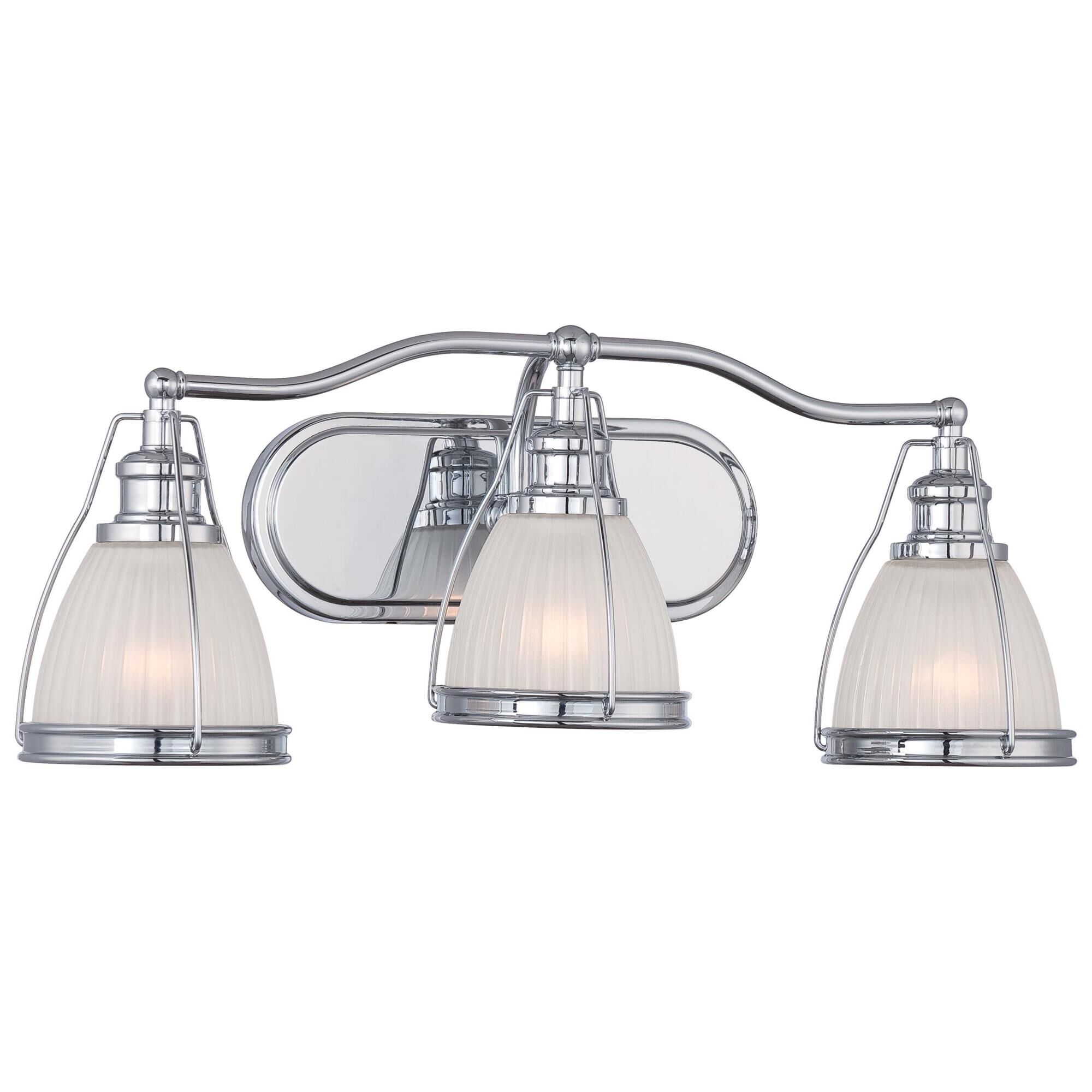 Shown in Chrome finish and Ribbed Opal glass