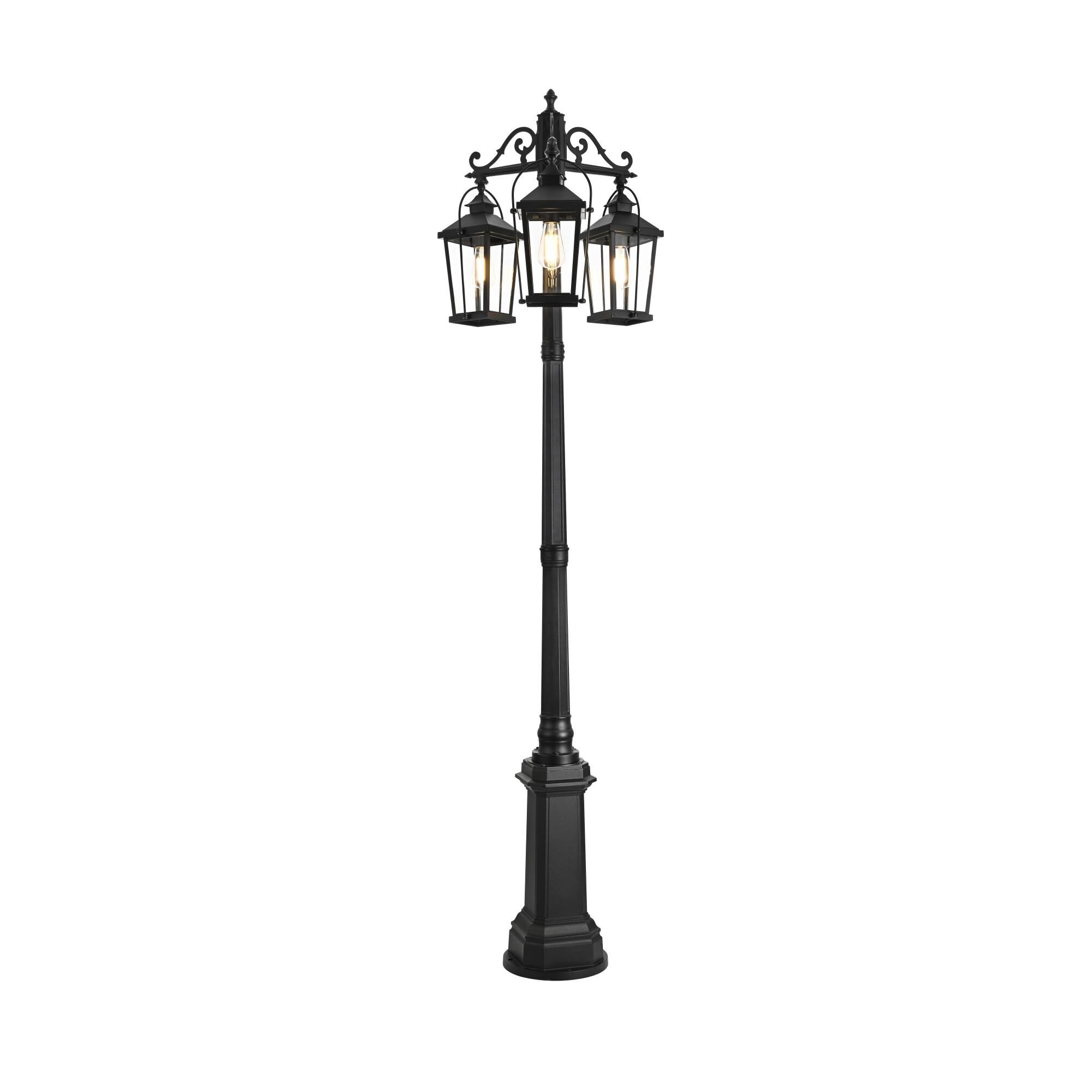 Shown in Black finish and Clear glass