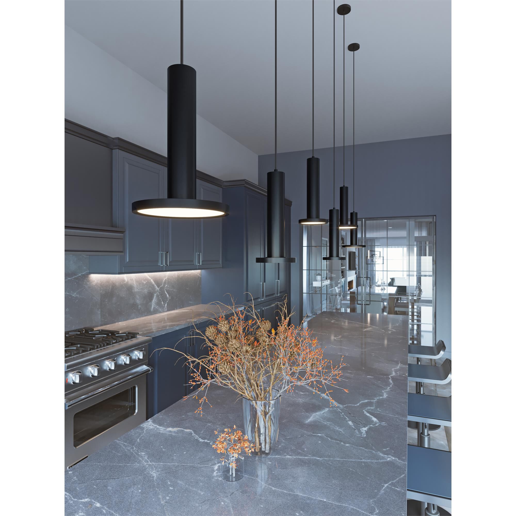 Shown in Black finish and White Acrylic shade