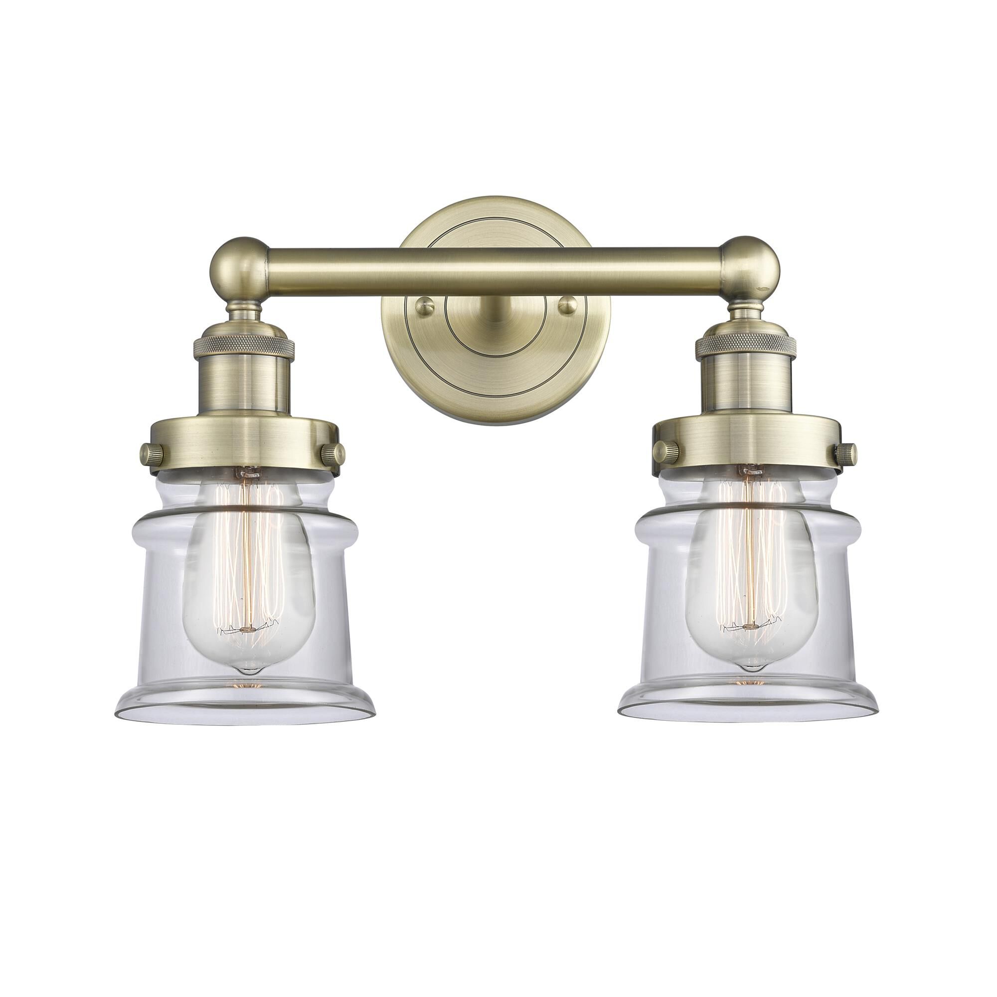 Shown in Antique Brass finish and Clear glass