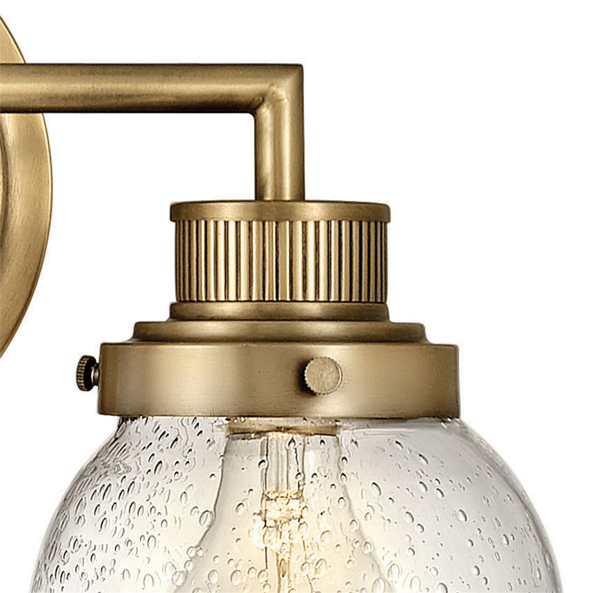 Shown in Heritage Brass finish and Clear glass