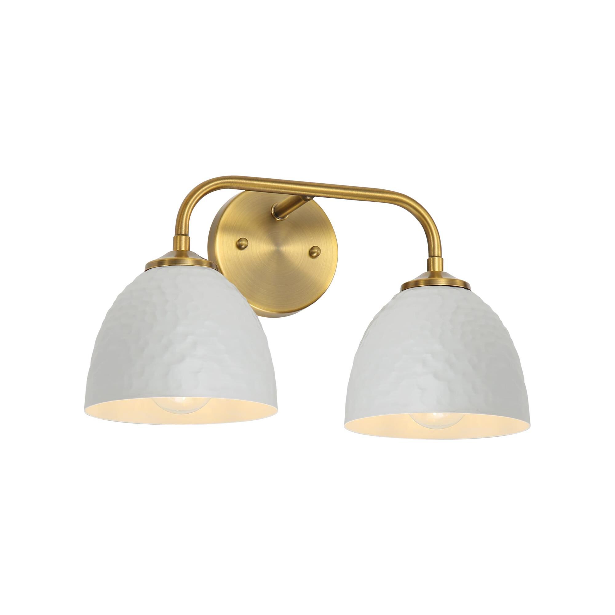 Shown in Modern Brass finish and Matte White shade